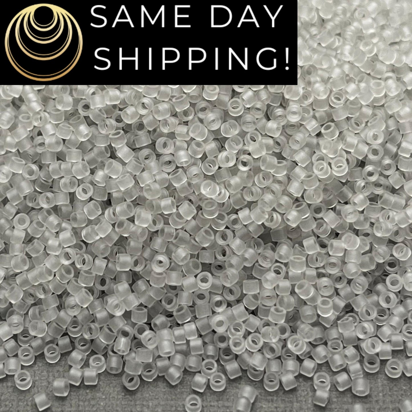 DB1271 (1 gram-20 grams) Miyuki Size 11/0 Delica Beads Matte Transparent Gray Mist-Free Container! Same Day Shipping!