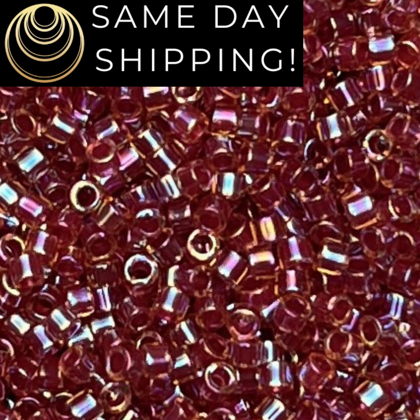DB088 (1 gram-20 grams) Miyuki Size 11/0 Delica Beads Berry Lined Light Topaz AB-Free Container! Same Day Shipping!