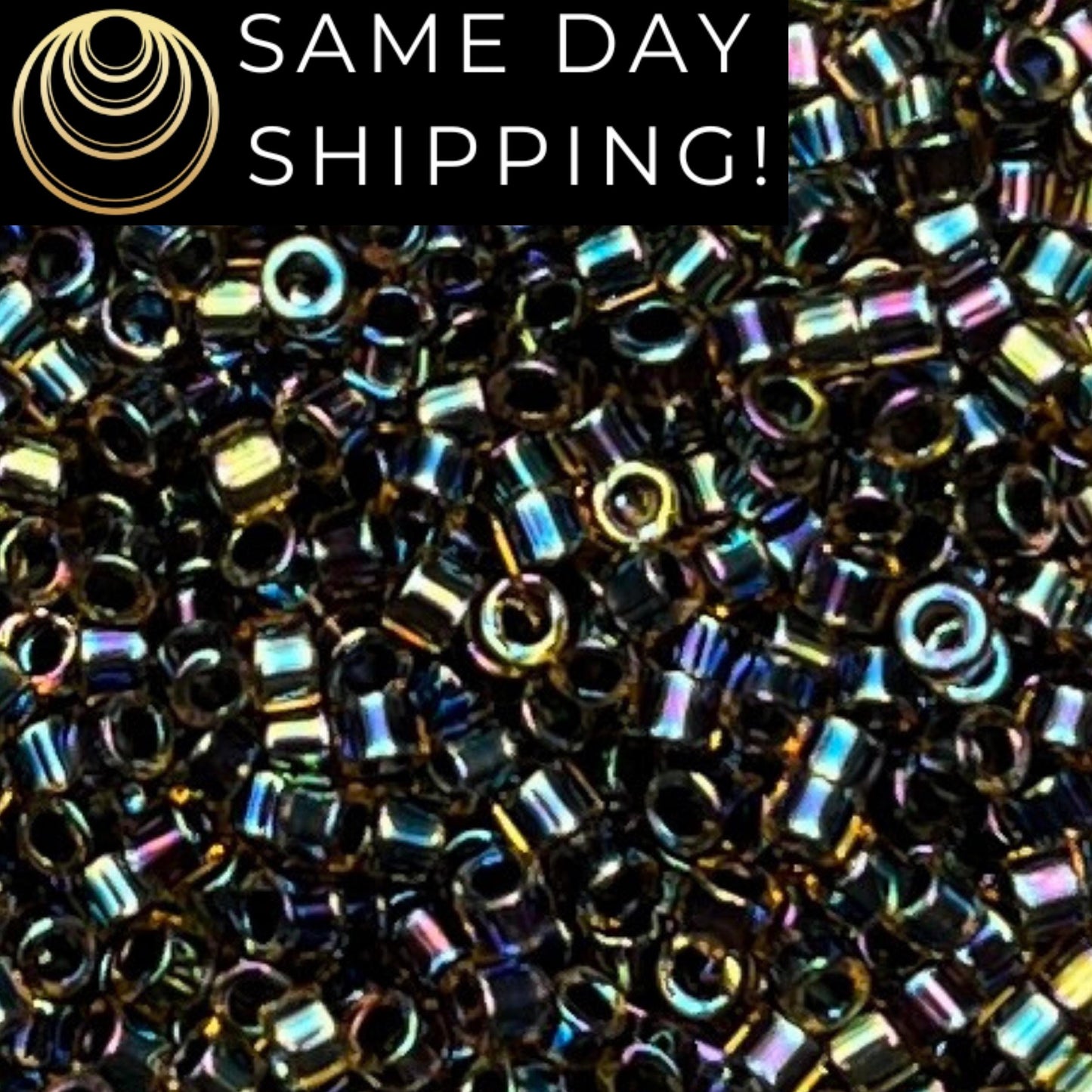 DB089 (1 gram-20 grams) Miyuki Size 11/0 Delica Beads Blue Lined Light Topaz AB-Free Container! Same Day Shipping!