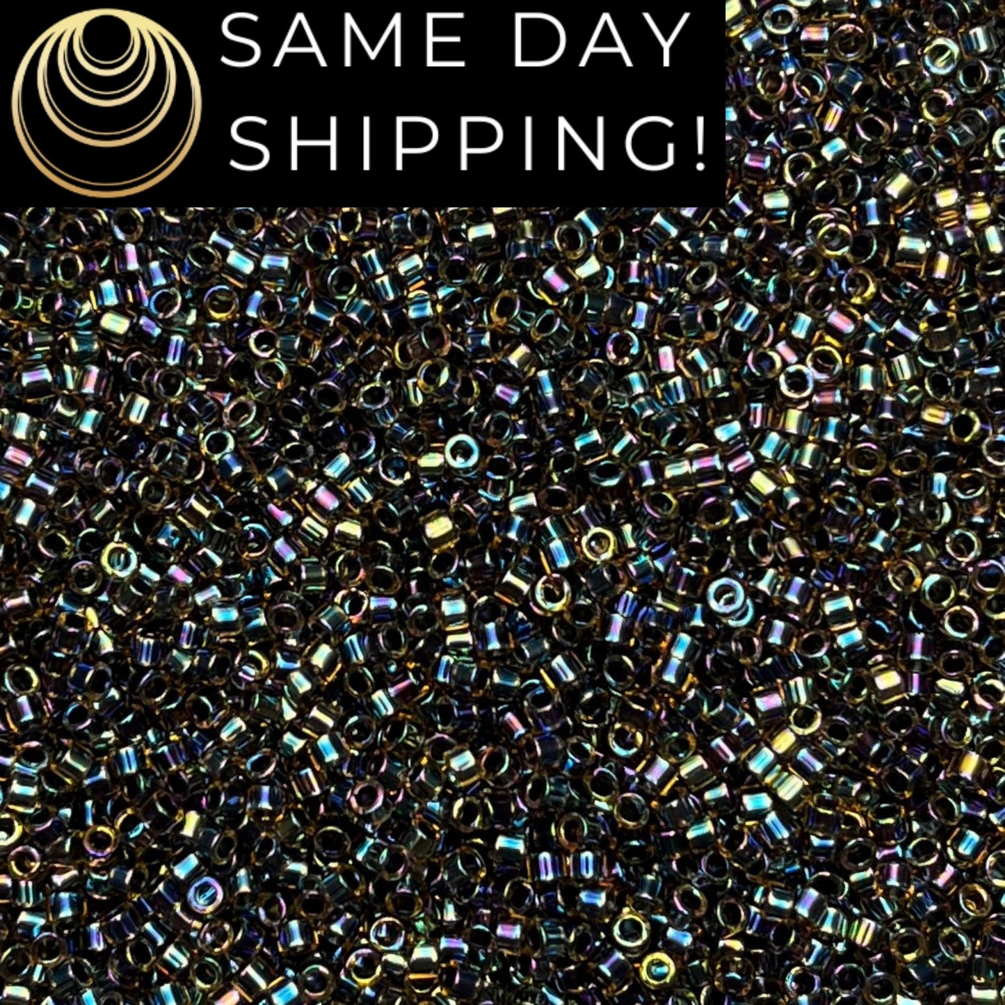 DB089 (1 gram-20 grams) Miyuki Size 11/0 Delica Beads Blue Lined Light Topaz AB-Free Container! Same Day Shipping!