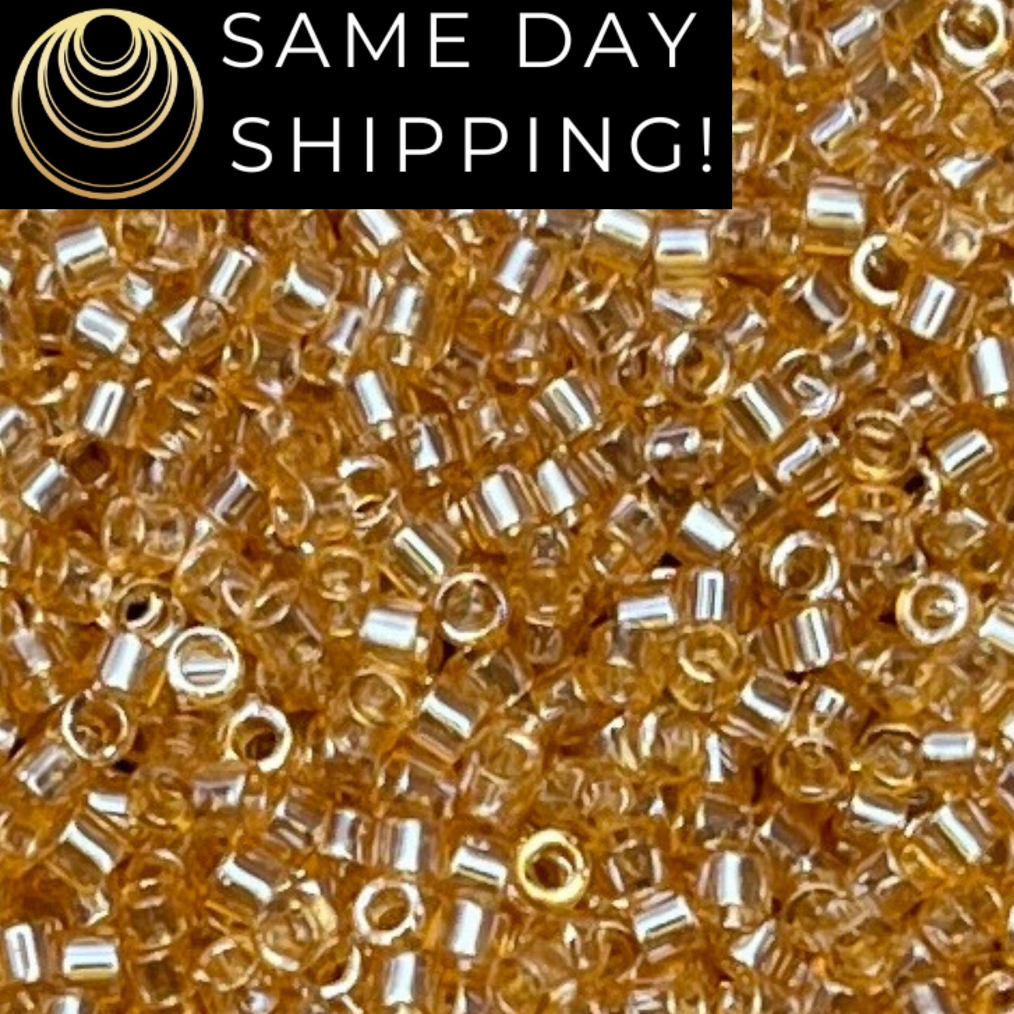 DB099 (1 gram-20 grams) Miyuki Size 11/0 Delica Beads Transparent Light Topaz Luster-Free Container! Same Day Shipping!