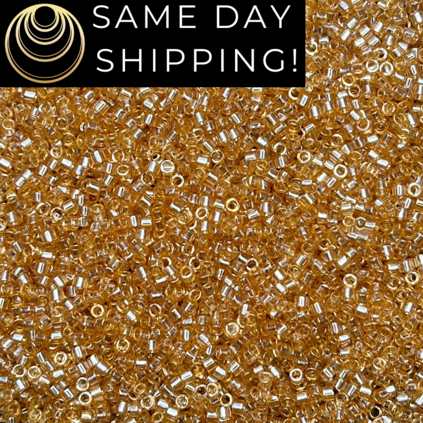 DB099 (1 gram-20 grams) Miyuki Size 11/0 Delica Beads Transparent Light Topaz Luster-Free Container! Same Day Shipping!