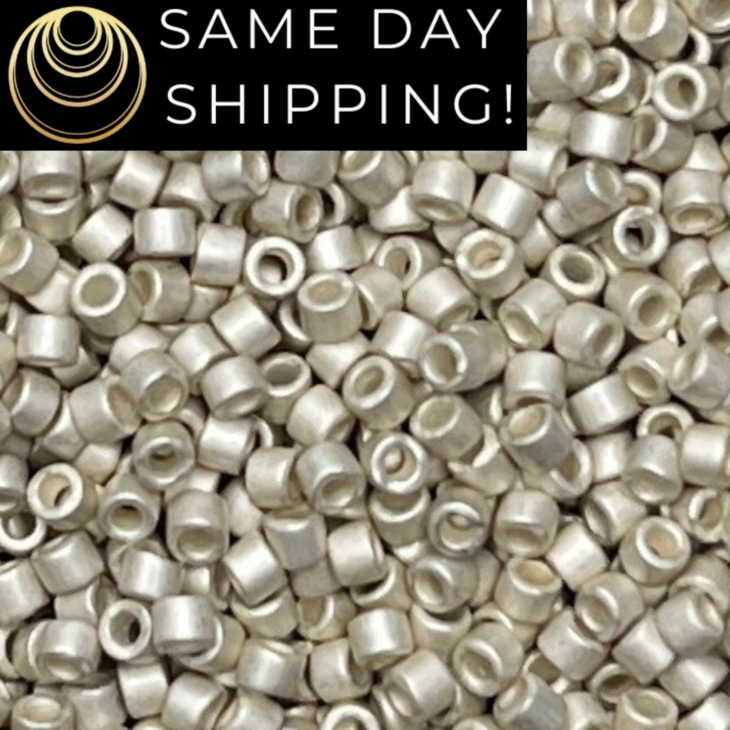 DB1151 (1 gram-20 grams) Miyuki Size 11/0 Delica Beads Galvanized Semi-Matte Silver-Free Container! Same Day Shipping!