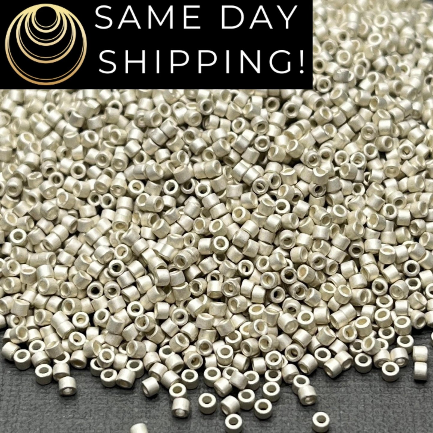 DB1151 (1 gram-20 grams) Miyuki Size 11/0 Delica Beads Galvanized Semi-Matte Silver-Free Container! Same Day Shipping!