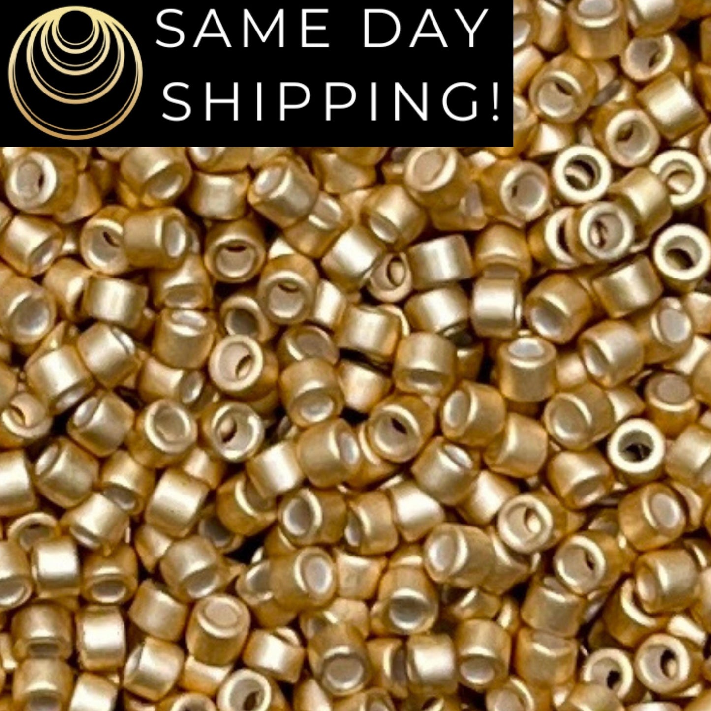 DB1153 (1 gram-20 grams) Miyuki Size 11/0 Delica Beads Galvanized Semi-Matte Honey Gold-Free Container! Same Day Shipping!
