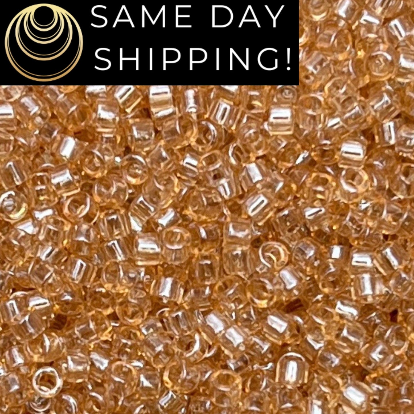 DB101 (1 gram-20 grams) Miyuki Size 11/0 Delica Beads Transparent Light Smoky Topaz Gold Luster-Free Container! Same Day Shipping!