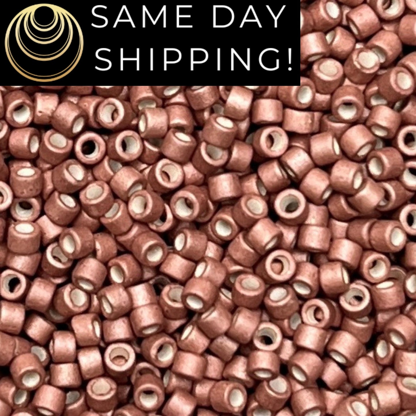 DB1166 (1 gram-20 grams) Miyuki Size 11/0 Delica Beads Galvanized Matte Pink Blush-Free Container! Same Day Shipping!