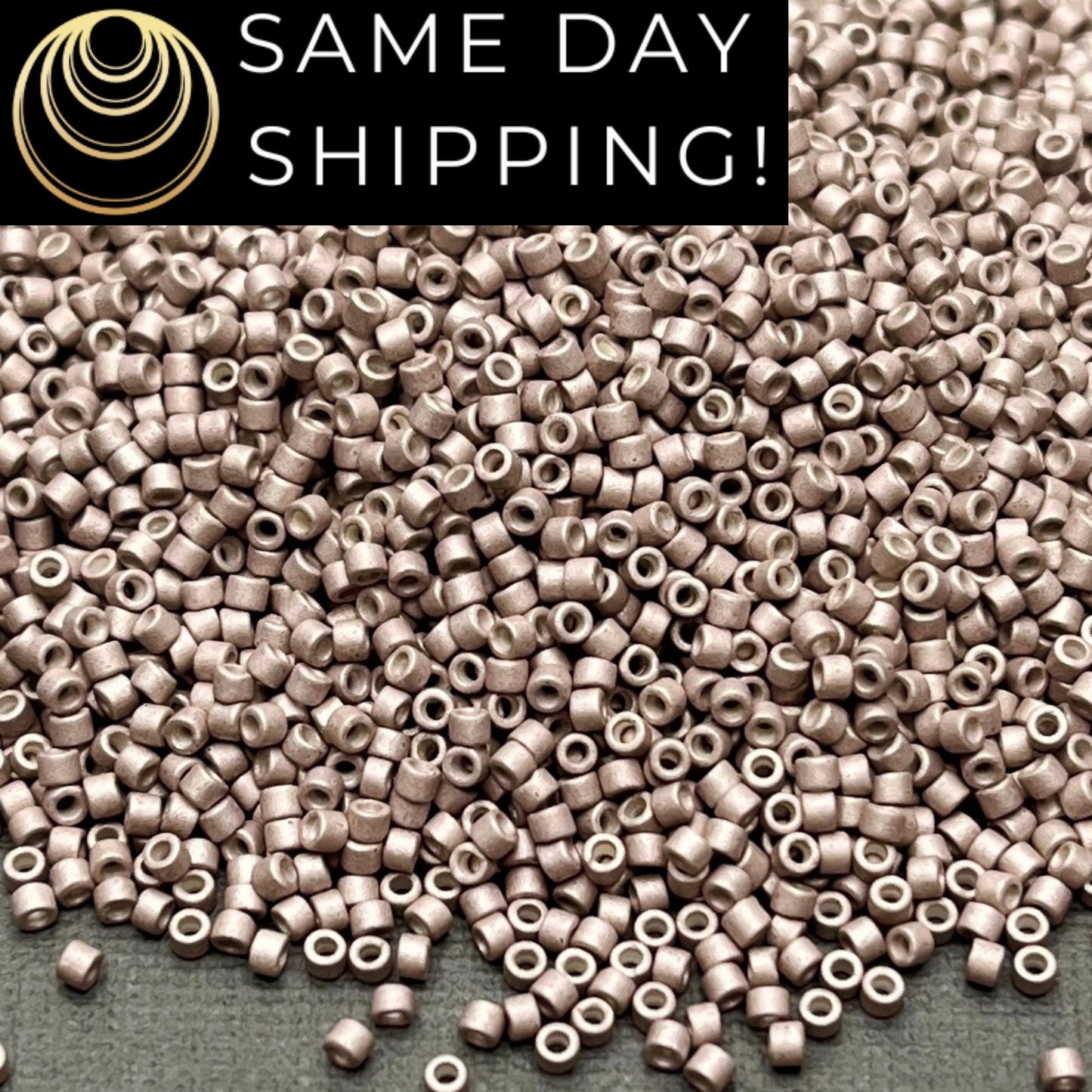 DB1176 (1 gram-20 grams) Miyuki Size 11/0 Delica Beads Galvanized Matte Ash Gray-Free Container! Same Day Shipping!