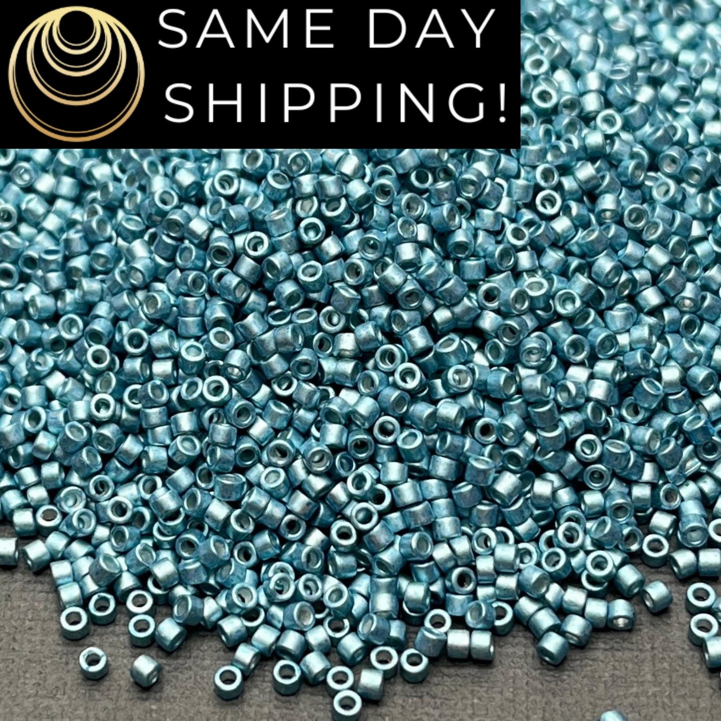 DB1183 (1 gram-20 grams) Miyuki Size 11/0 Delica Beads Galvanized Semi-Matte Dark Aqua-Free Container! Same Day Shipping!