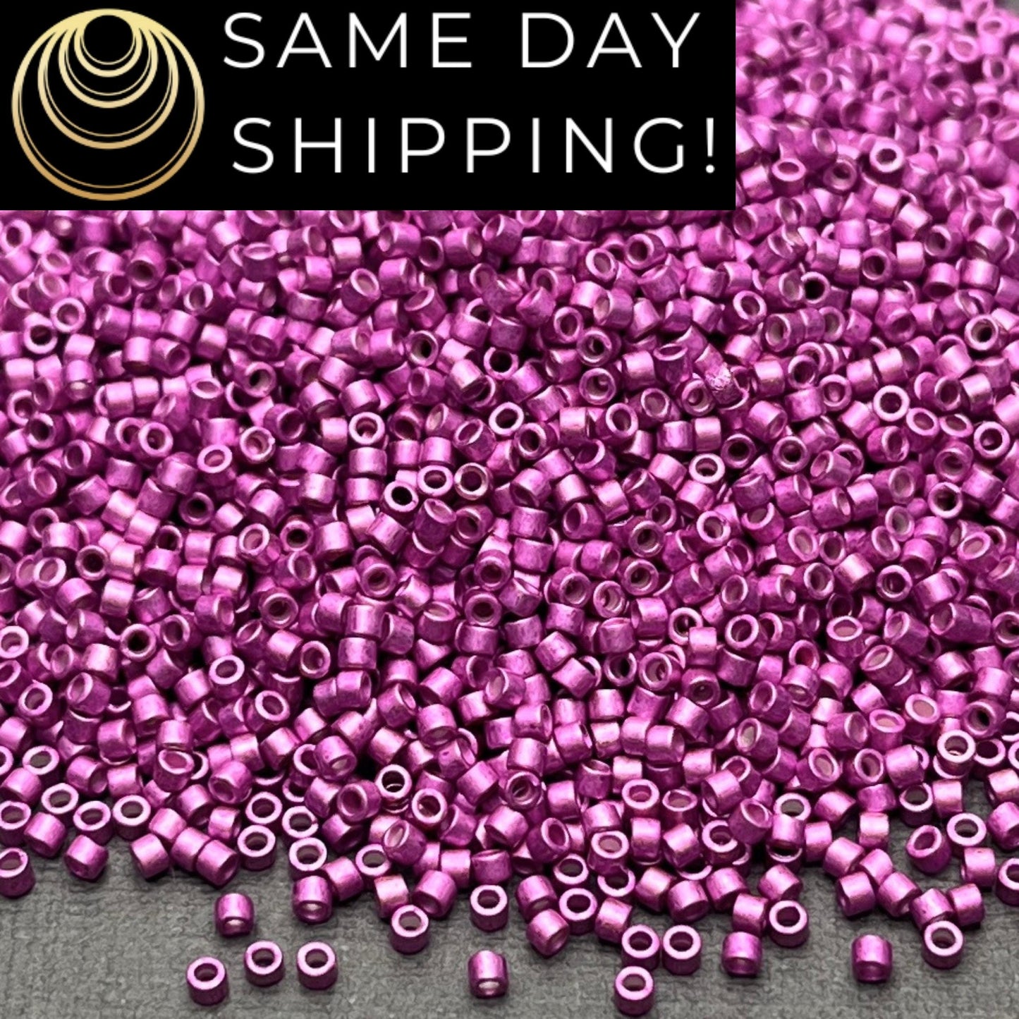 DB1184 (1 gram-20 grams) Miyuki Size 11/0 Delica Beads Galvanized Semi-Matte Magenta-Free Container! Same Day Shipping!
