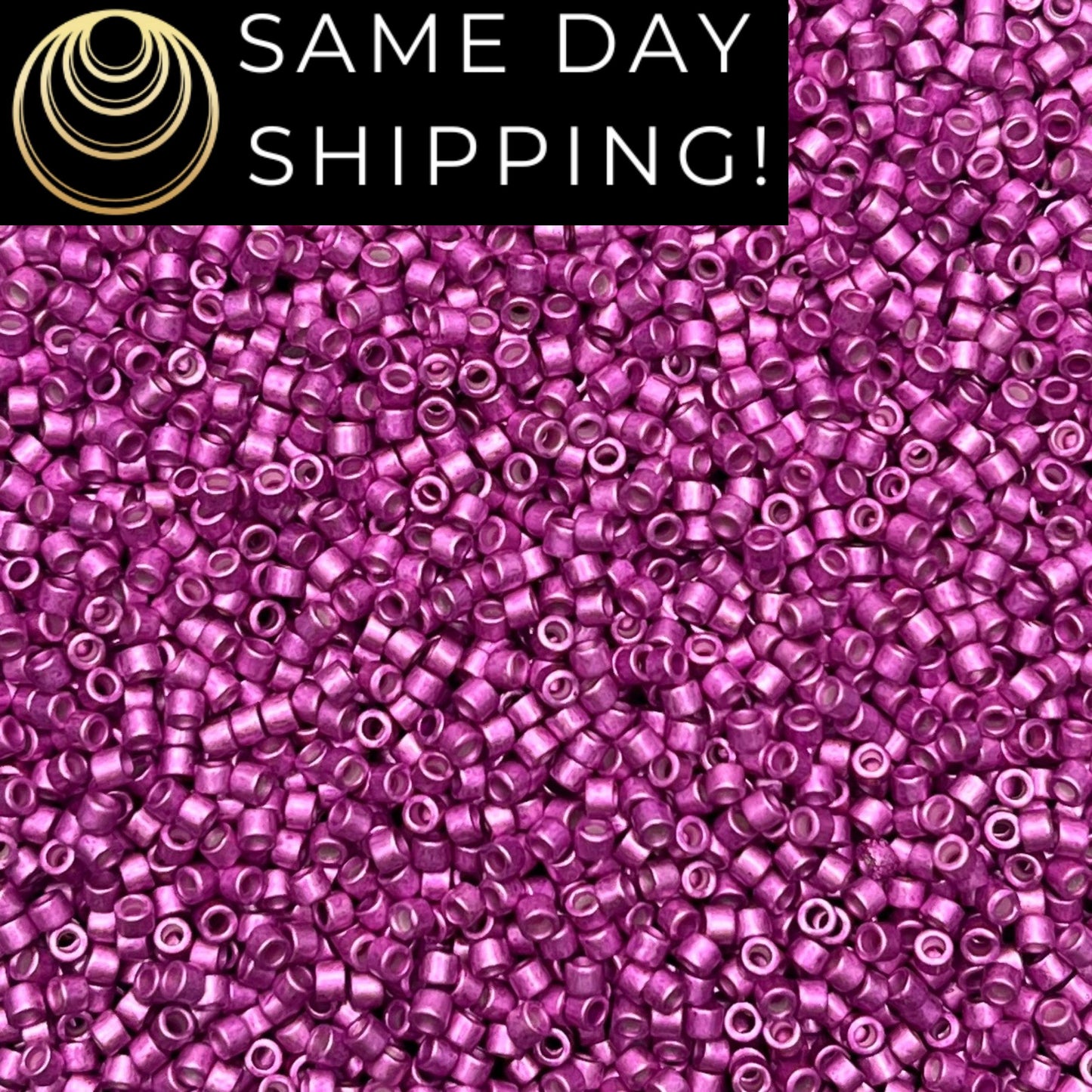 DB1184 (1 gram-20 grams) Miyuki Size 11/0 Delica Beads Galvanized Semi-Matte Magenta-Free Container! Same Day Shipping!