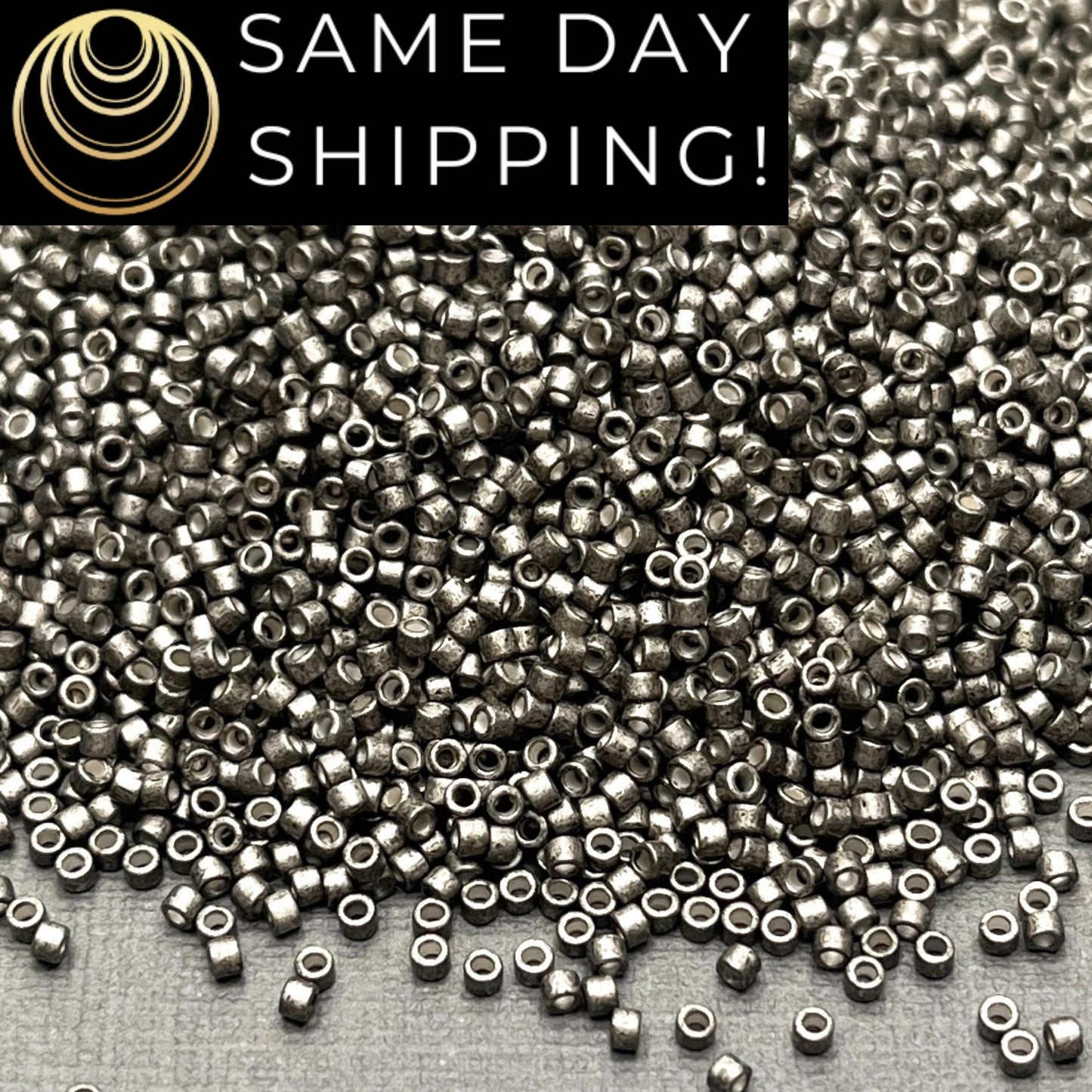 DB1186 (1 gram-20 grams) Miyuki Size 11/0 Delica Beads Galvanized Semi-Matte Graphite-Free Container! Same Day Shipping!