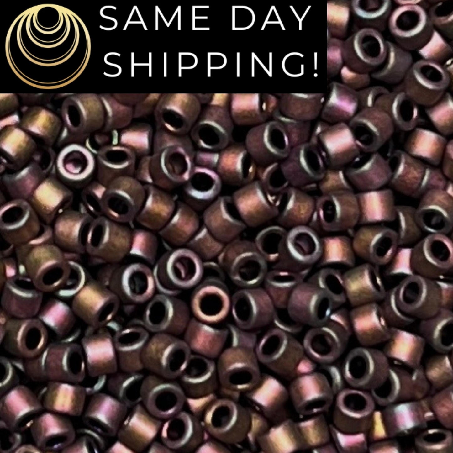 DB1056 (1 gram-20 grams) Miyuki Size 11/0 Delica Beads Metallic Taupe Gold Iris-Free Container! Same Day Shipping!