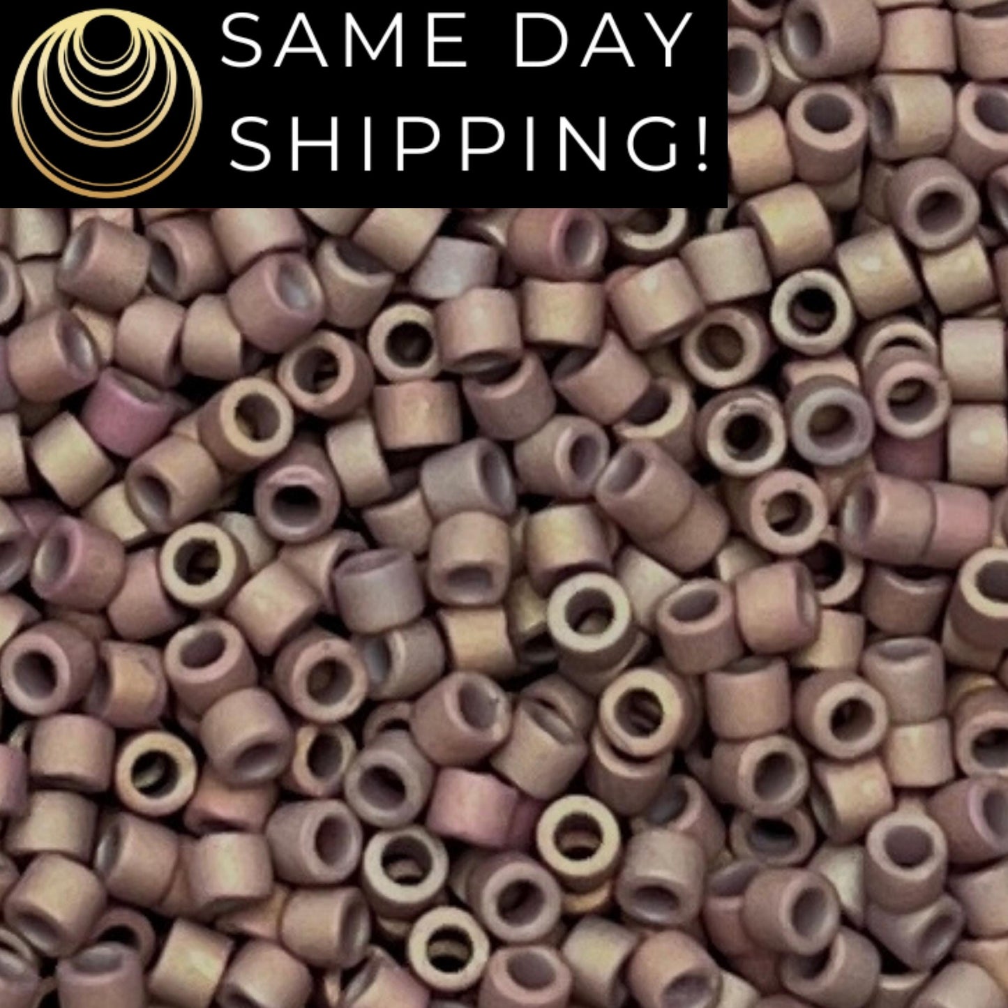 DB1061 (1 gram-20 grams) Miyuki Size 11/0 Delica Beads Metallic Dusky Clay AB-Free Container! Same Day Shipping!