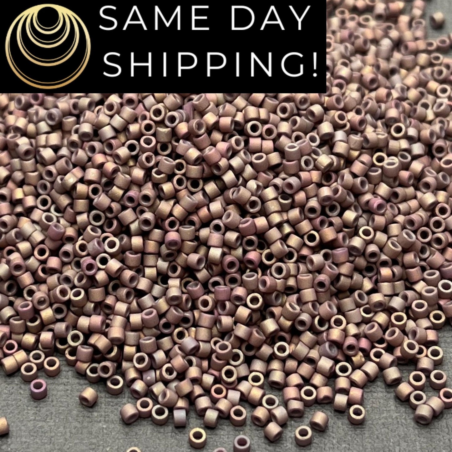 DB1061 (1 gram-20 grams) Miyuki Size 11/0 Delica Beads Metallic Dusky Clay AB-Free Container! Same Day Shipping!