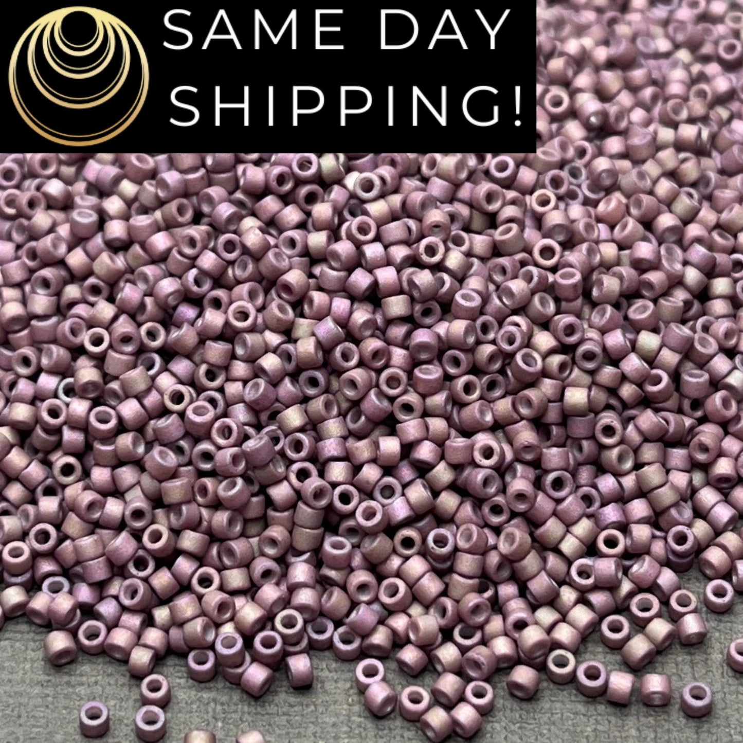 DB1064 (1 gram-20 grams) Miyuki Size 11/0 Delica Beads Metallic Orchid Gold Iris-Free Container! Same Day Shipping!