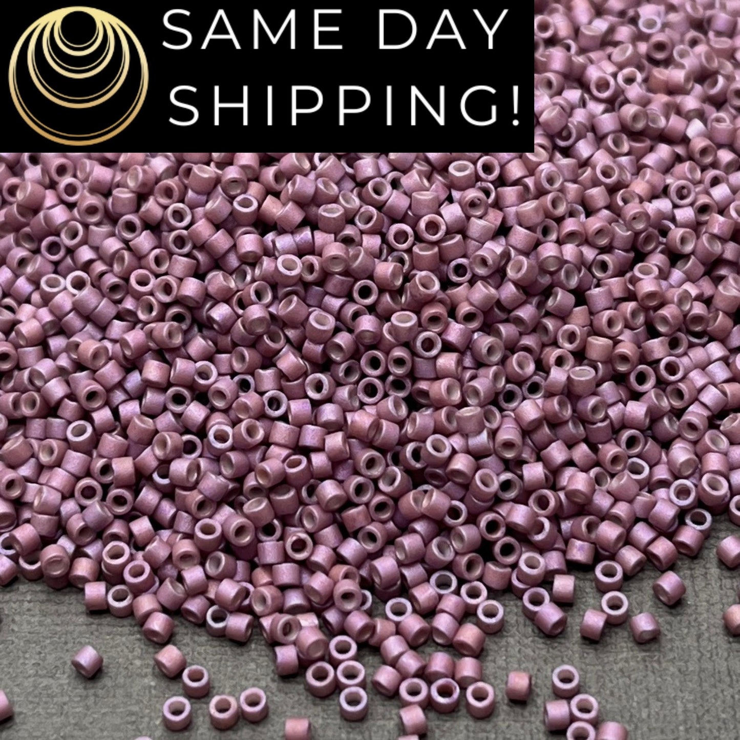 DB1066 (1 gram-20 grams) Miyuki Size 11/0 Delica Beads Metallic Heather Gold Iris-Free Container! Same Day Shipping!