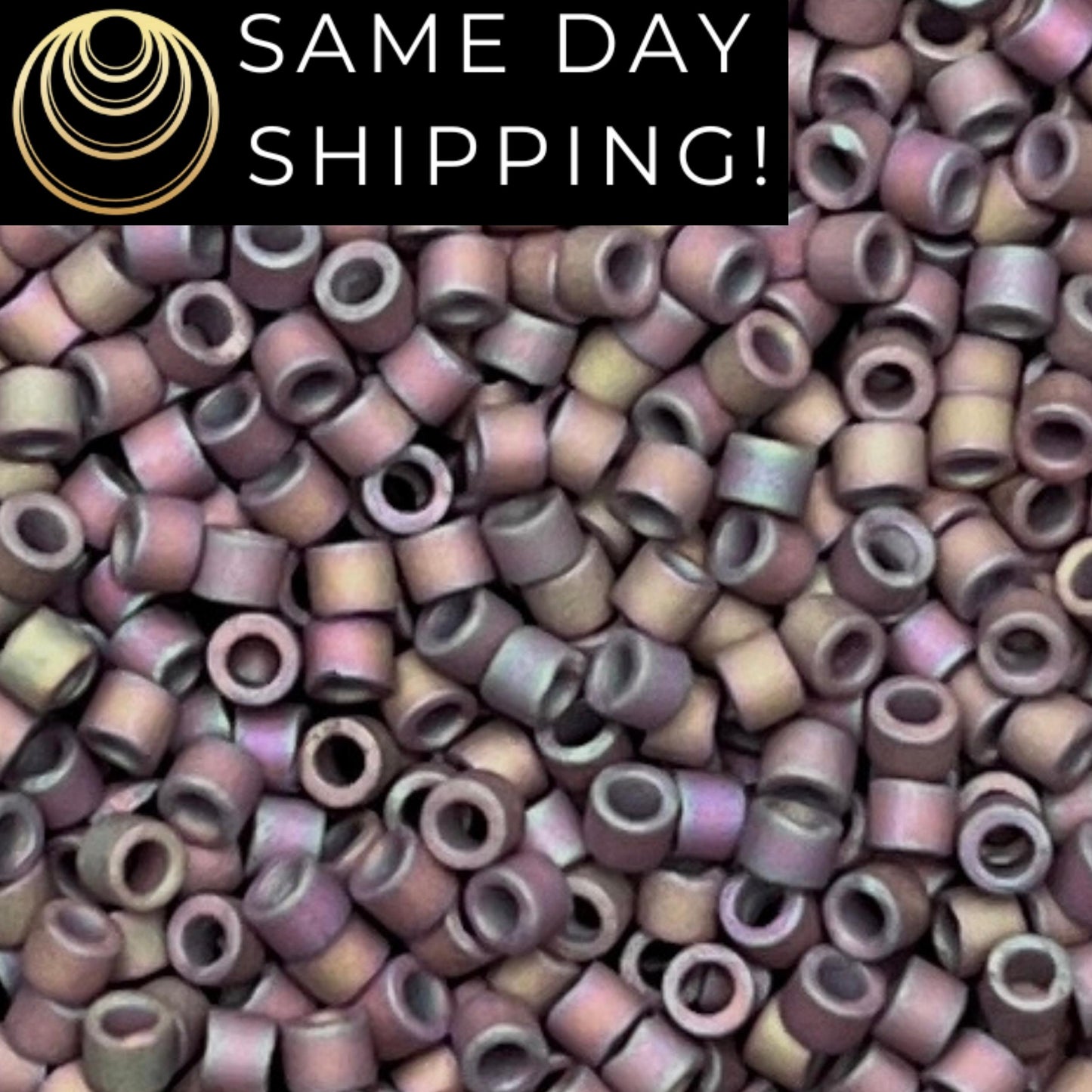 DB1067 (1 gram-20 grams) Miyuki Size 11/0 Delica Beads Metallic Thistle Gold Iris-Free Container! Same Day Shipping!