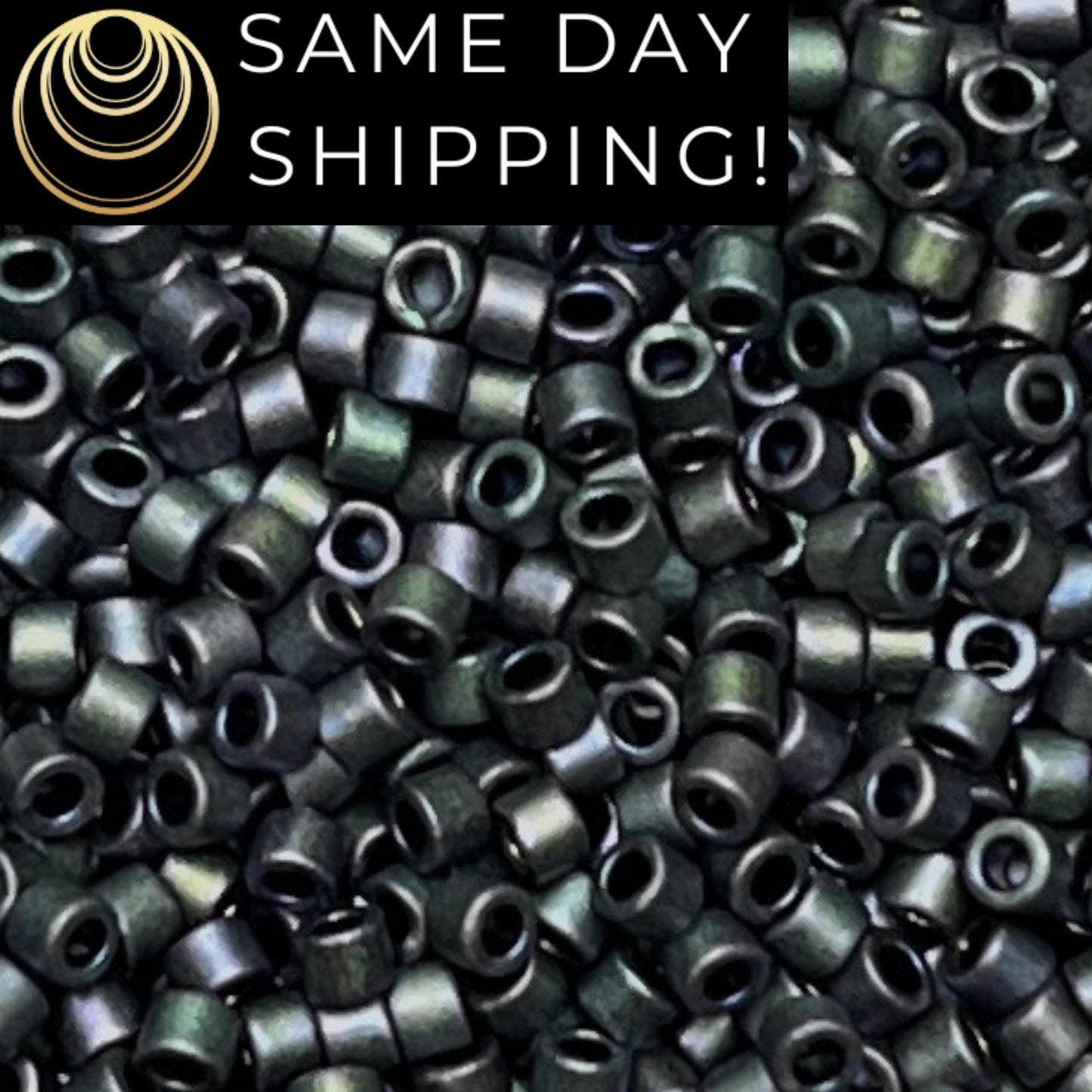 DB1053 (1 gram-20 grams) Miyuki Size 11/0 Delica Beads Metallic Plum Emerald Gold Iris-Free Container! Same Day Shipping!