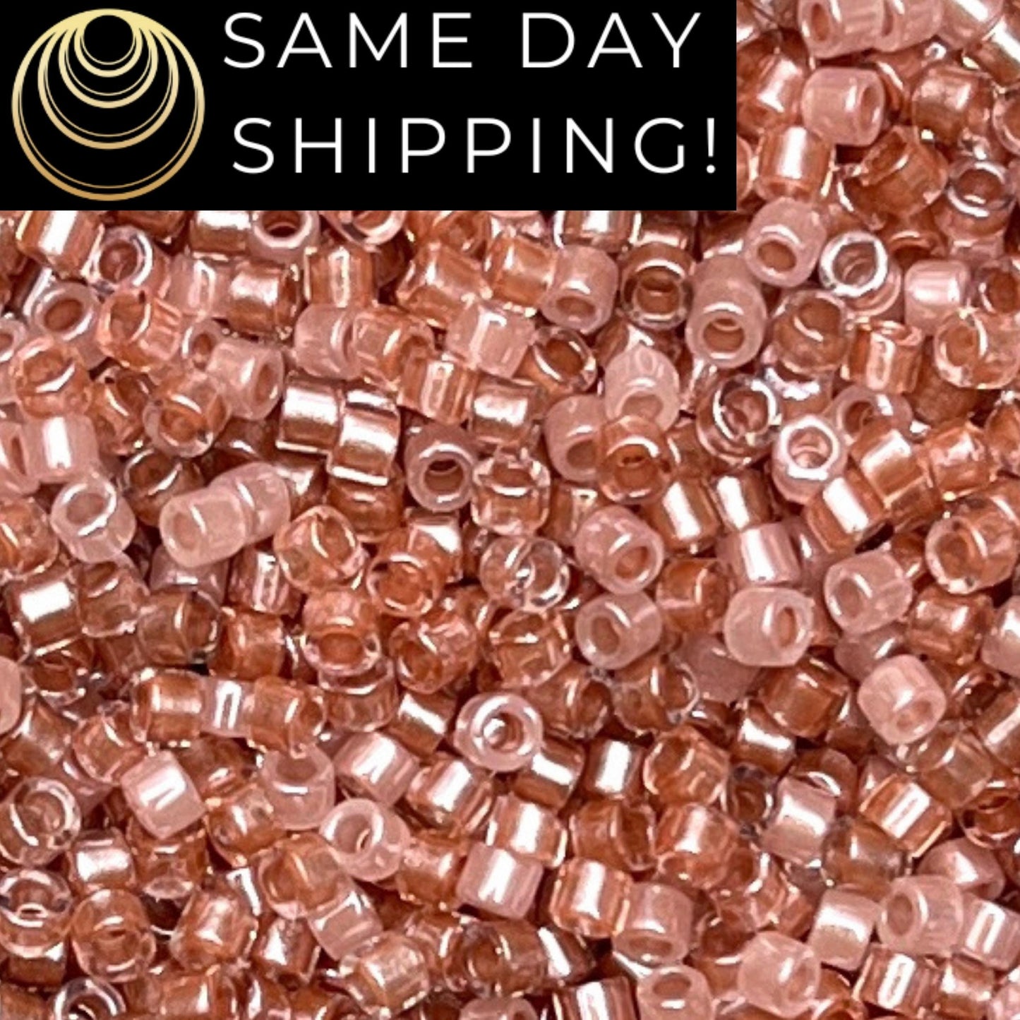 DB988 (1 gram-20 grams) Miyuki Size 11/0 Delica Beads Pink Luster Mix-Free Container! Same Day Shipping!