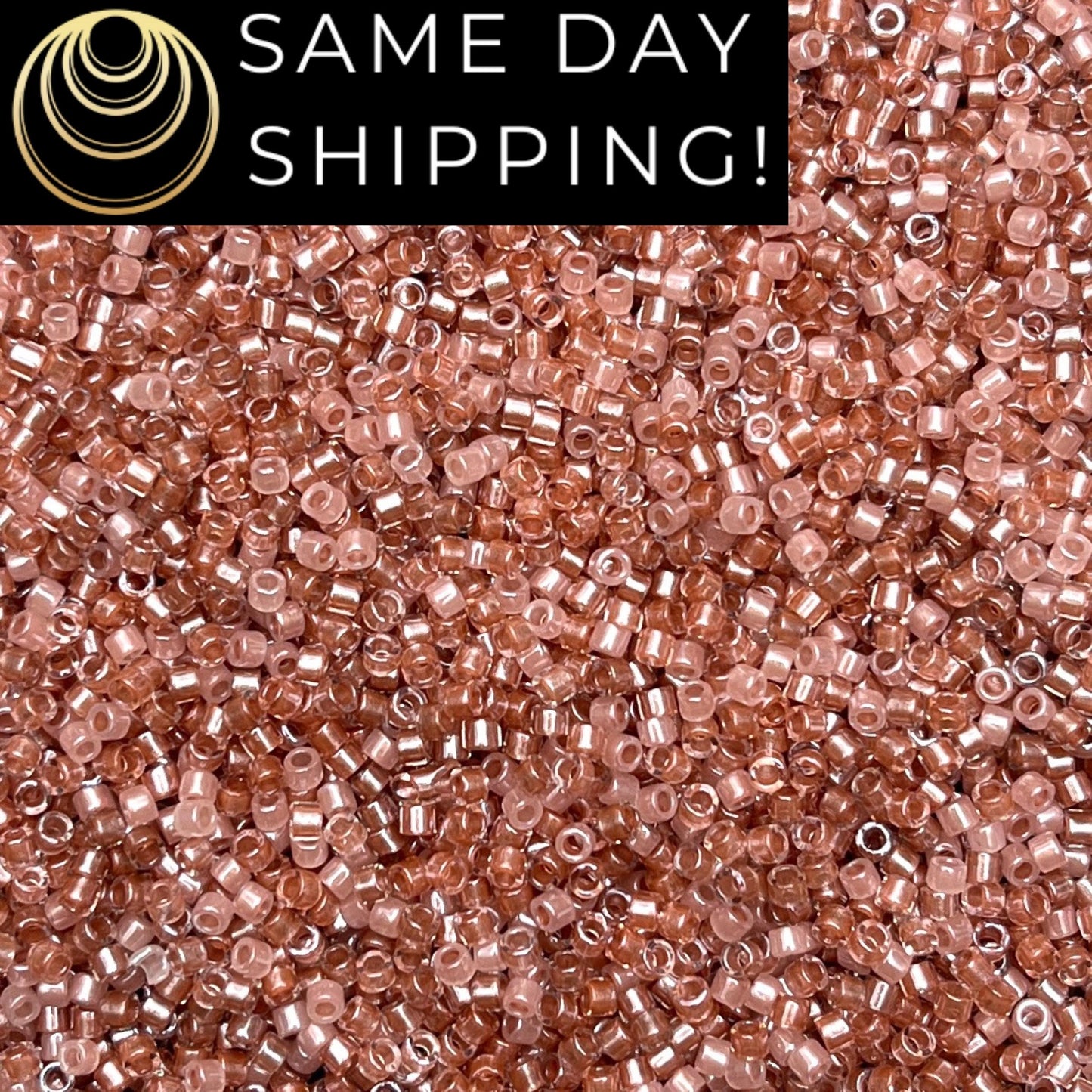 DB988 (1 gram-20 grams) Miyuki Size 11/0 Delica Beads Pink Luster Mix-Free Container! Same Day Shipping!
