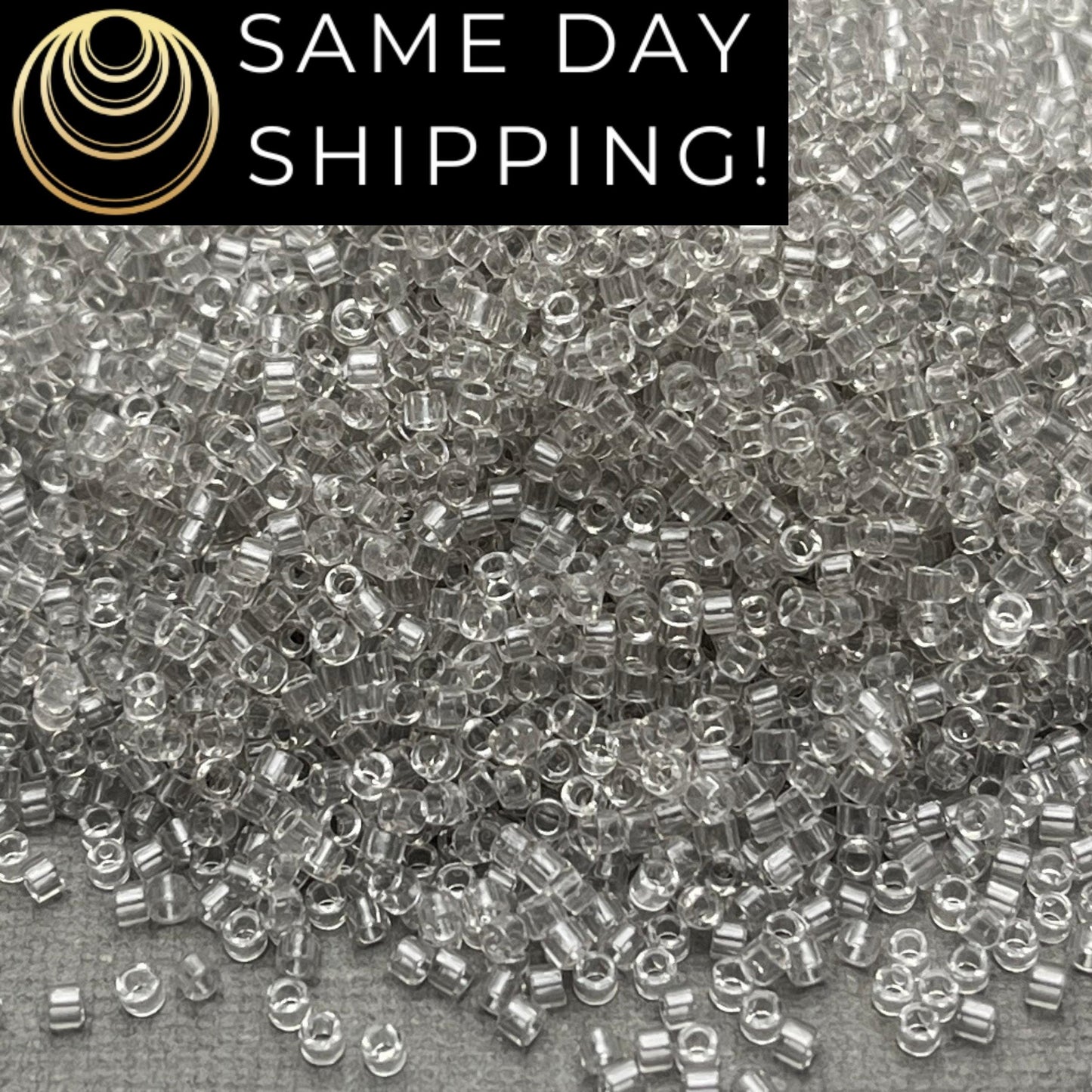 DB1111 (1 gram-20 grams) Miyuki Size 11/0 Delica Beads Transparent Gray Mist-Free Container! Same Day Shipping!