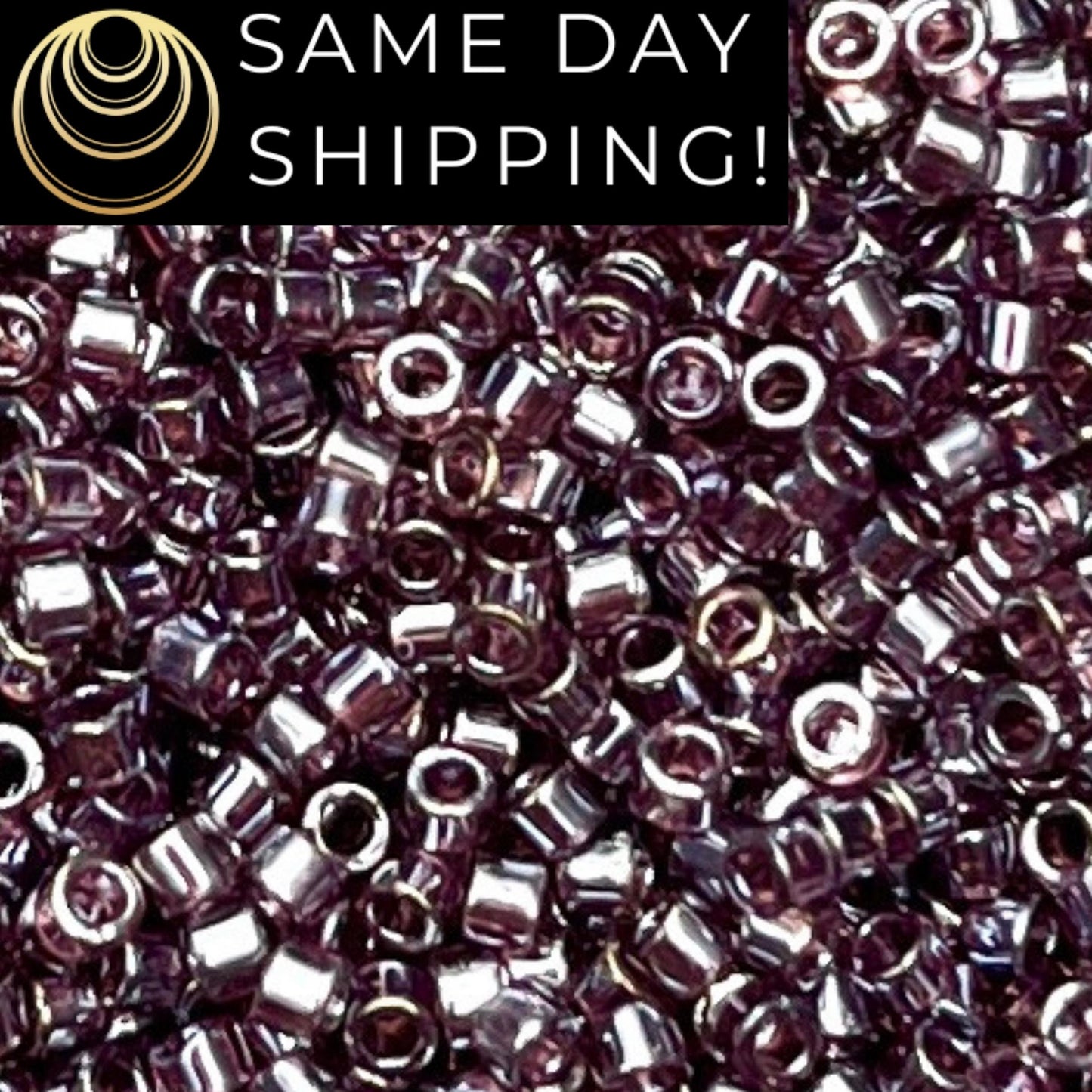 DB1224 (1 gram-20 grams) Miyuki Size 11/0 Delica Beads Transparent Mauve Luster-Free Container! Same Day Shipping!