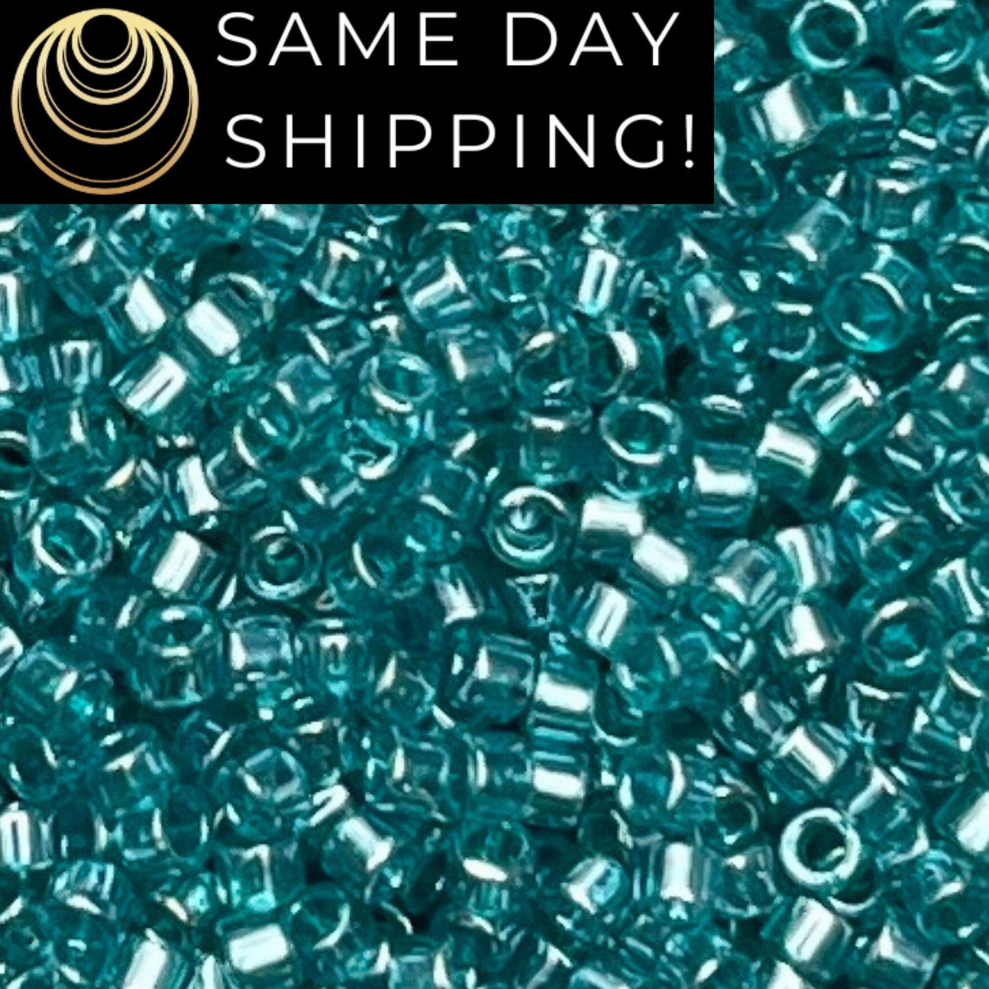 DB1228 (1 gram-20 grams) Miyuki Size 11/0 Delica Beads Transparent Caribbean Teal Luster-Free Container! Same Day Shipping!