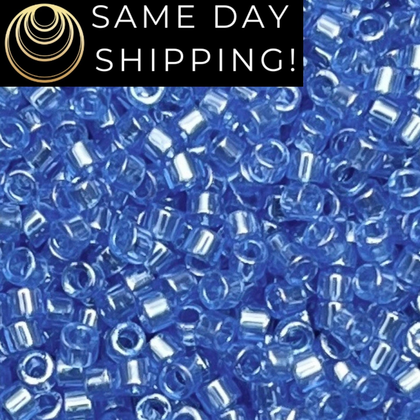 DB1230 (1 gram-20 grams) Miyuki Size 11/0 Delica Beads Transparent Azure Luster-Free Container! Same Day Shipping!