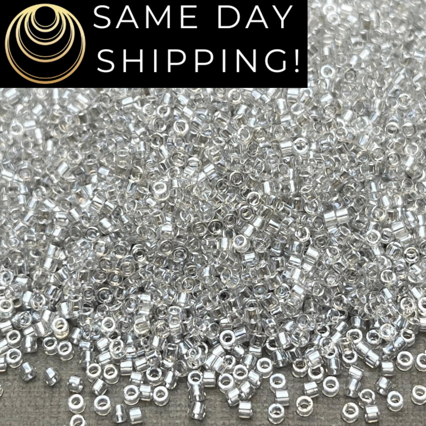 DB1231 (1 gram-20 grams) Miyuki Size 11/0 Delica Beads Transparent Gray Mist Luster-Free Container! Same Day Shipping!