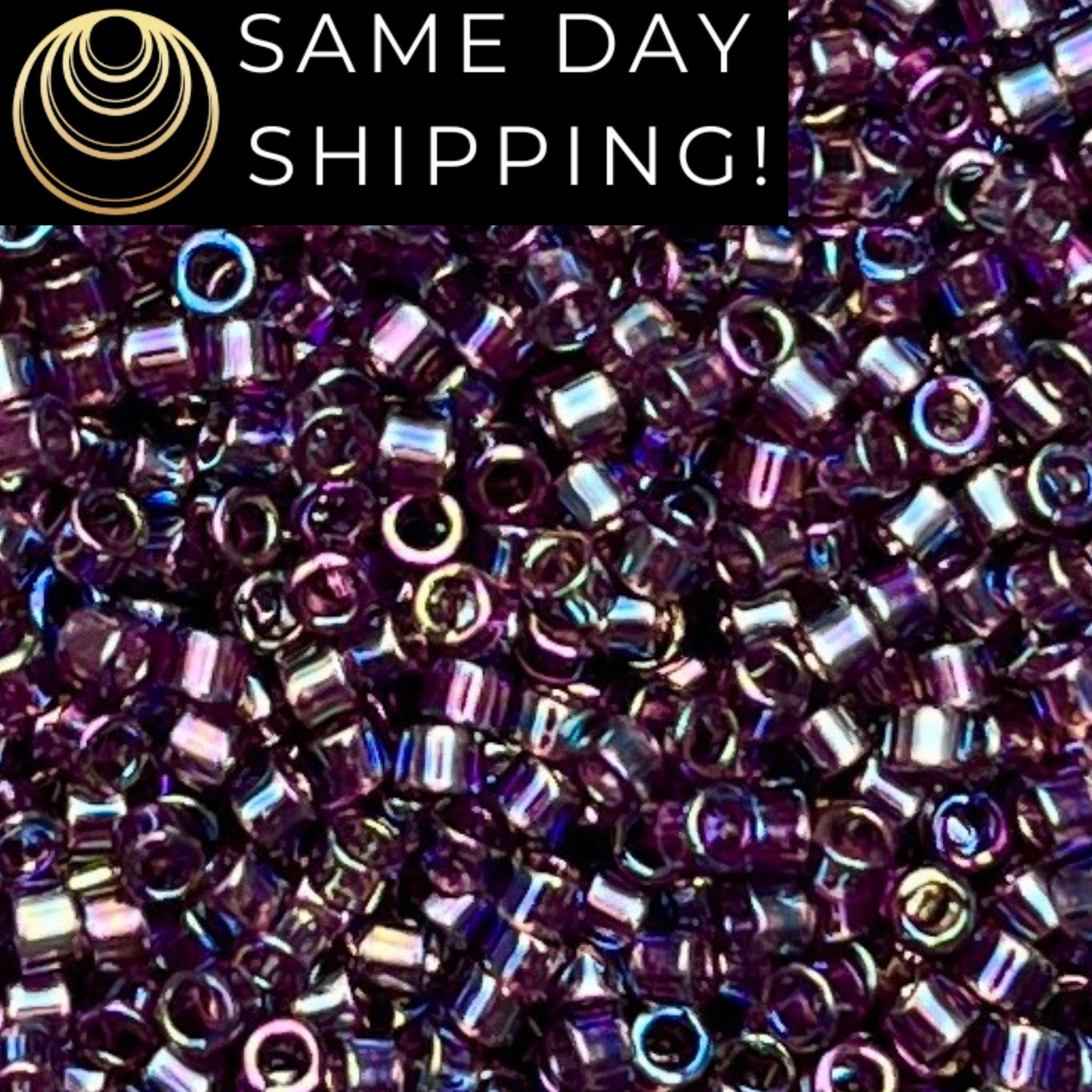 DB1244 (1 gram-20 grams) Miyuki Size 11/0 Delica Beads Transparent Mauve AB-Free Container! Same Day Shipping!