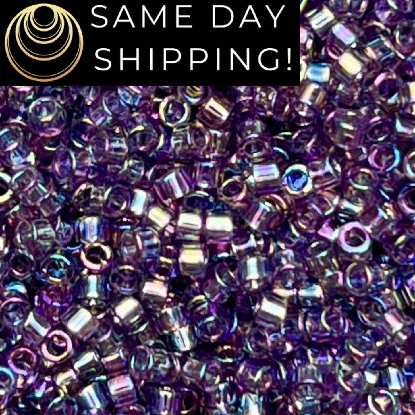 DB1245 (1 gram-20 grams) Miyuki Size 11/0 Delica Beads Transparent Light Amethyst AB-Free Container! Same Day Shipping!
