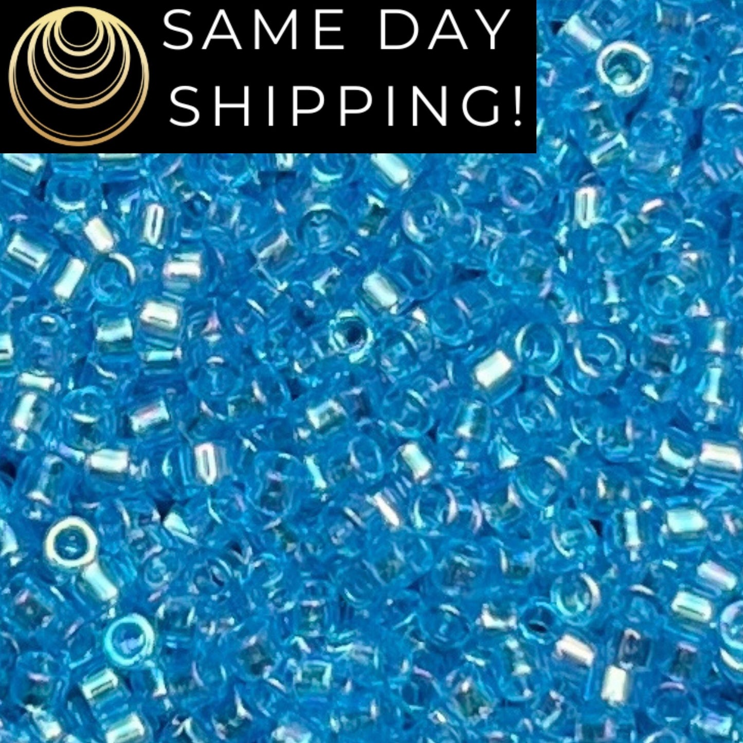 DB1249 (1 gram-20 grams) Miyuki Size 11/0 Delica Beads Transparent Ocean Blue AB-Free Container! Same Day Shipping!