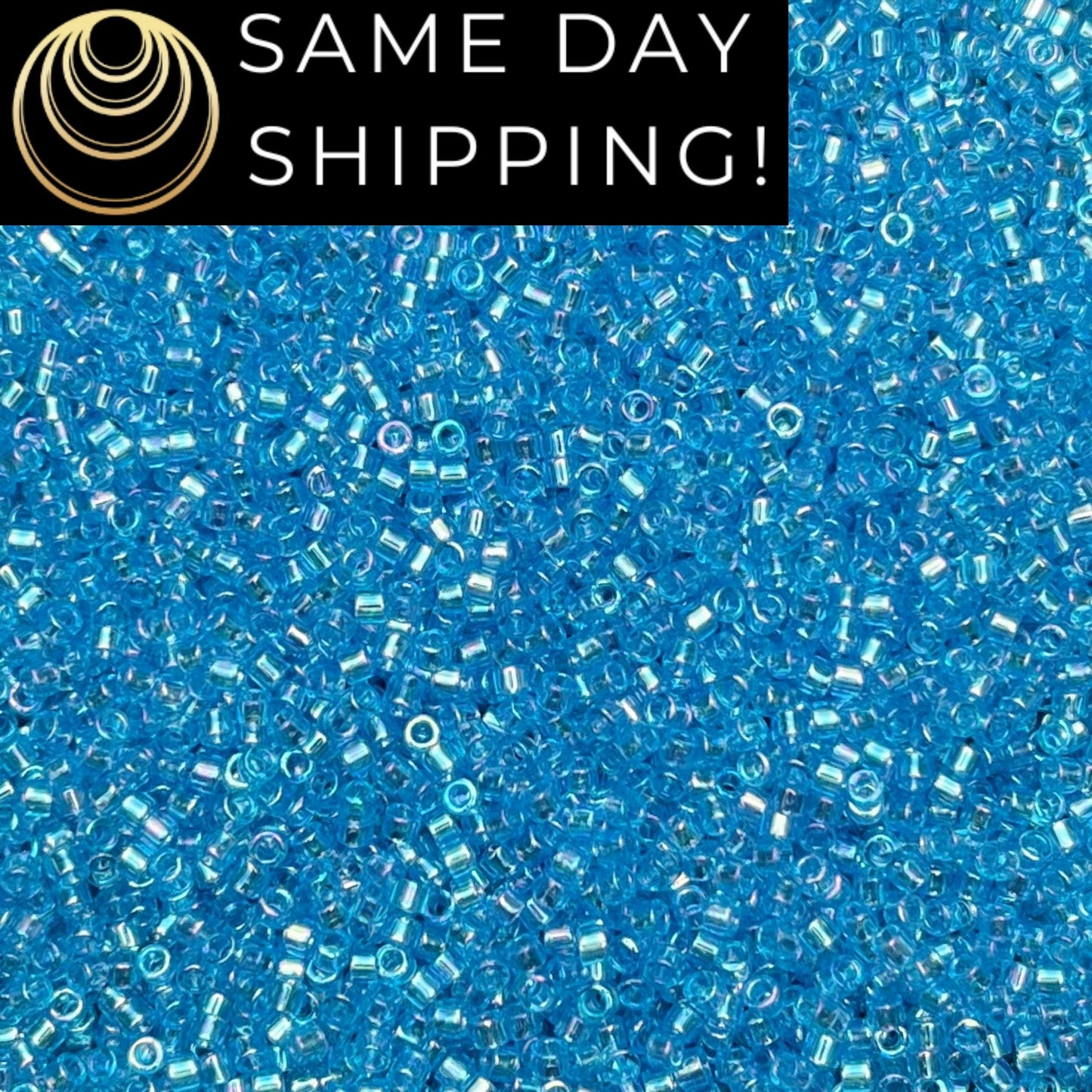 DB1249 (1 gram-20 grams) Miyuki Size 11/0 Delica Beads Transparent Ocean Blue AB-Free Container! Same Day Shipping!