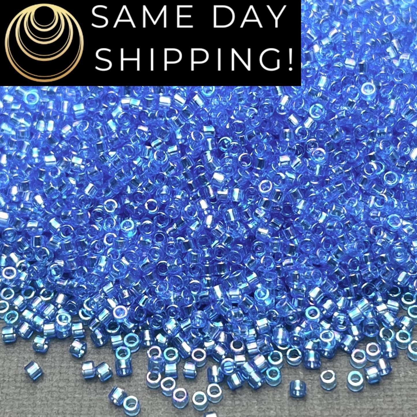 DB1250 (1 gram-20 grams) Miyuki Size 11/0 Delica Beads Transparent Azure AB-Free Container! Same Day Shipping!
