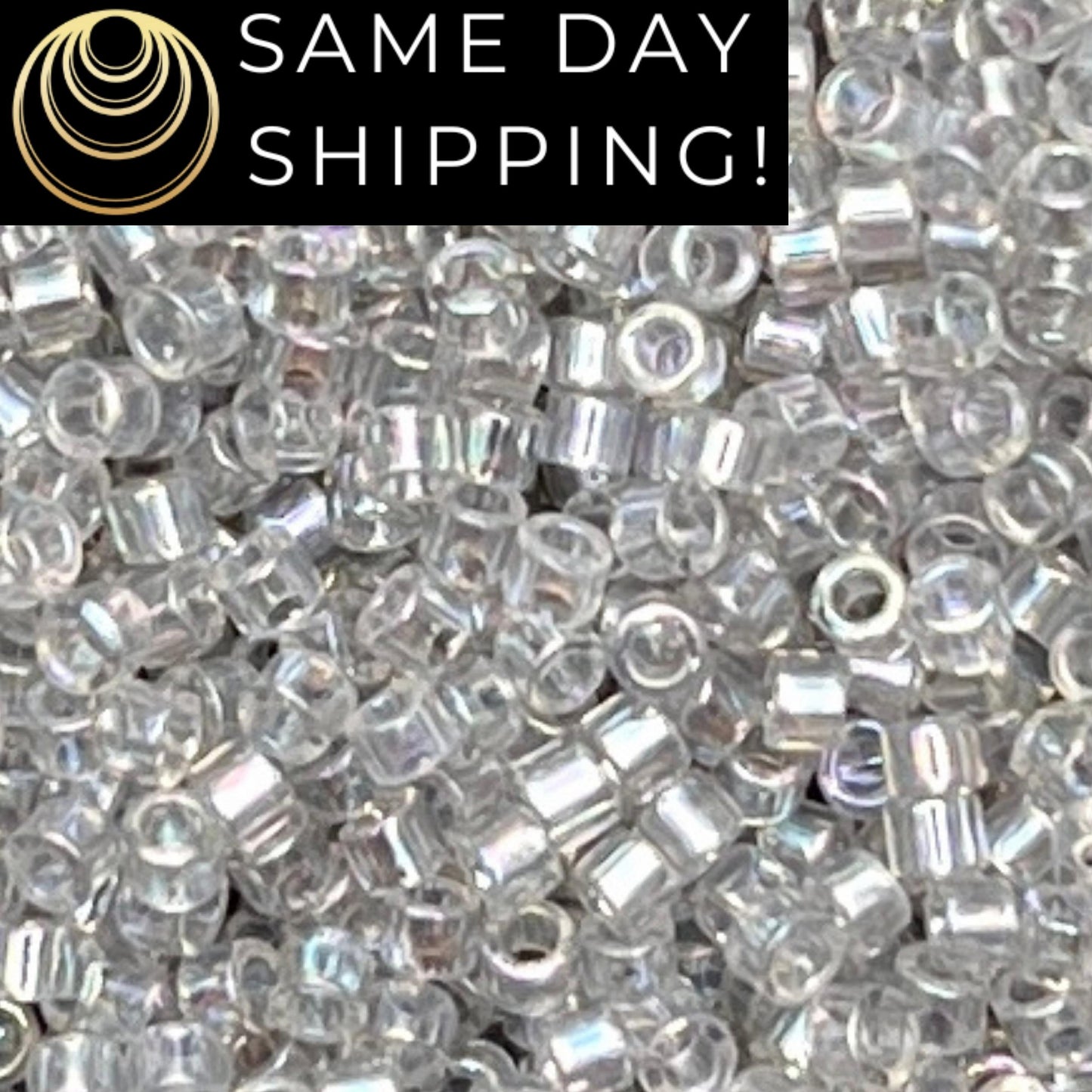 DB1251 (1 gram-20 grams) Miyuki Size 11/0 Delica Beads Transparent Gray Mist AB-Free Container! Same Day Shipping!