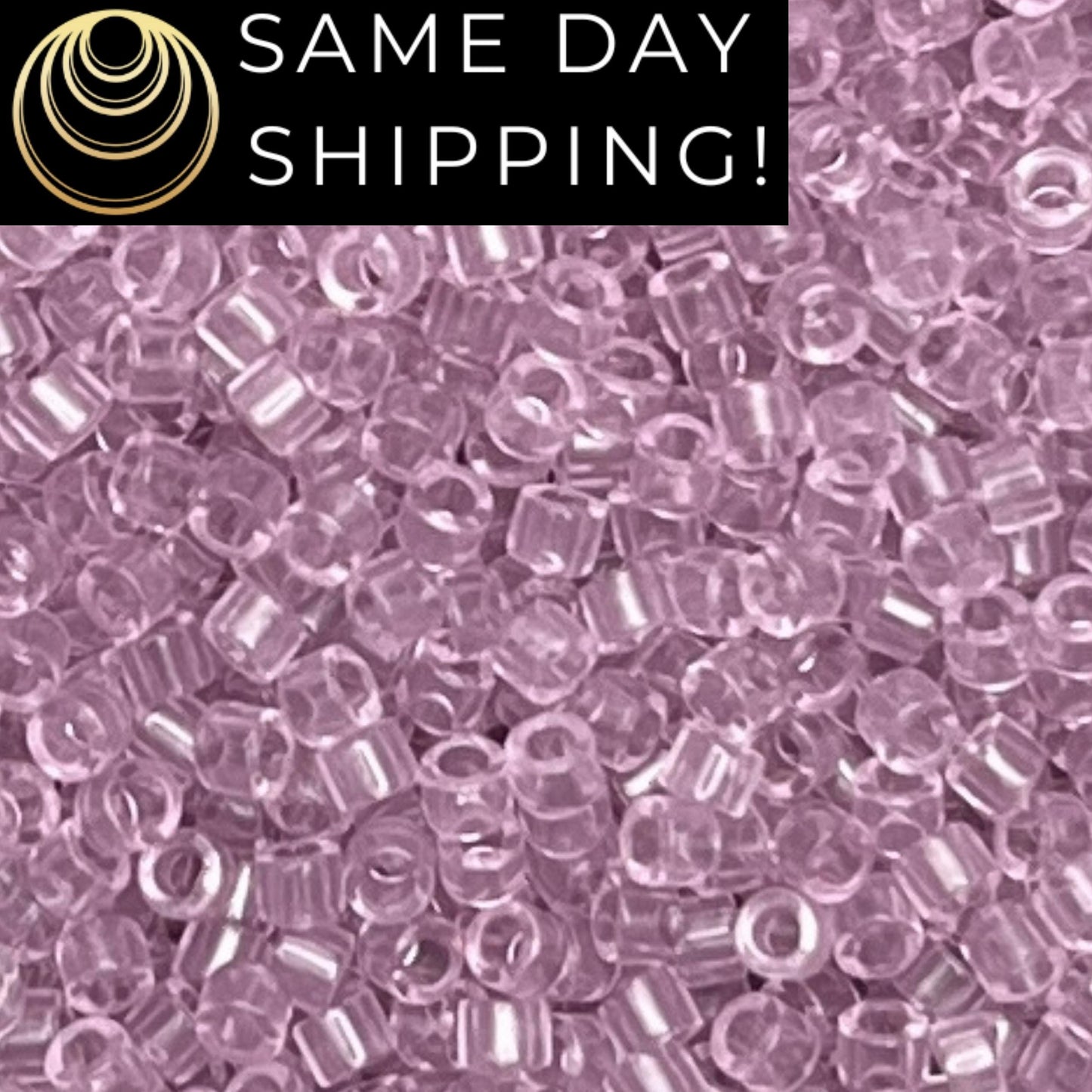 DB1402 (1 gram-20 grams) Miyuki Size 11/0 Delica Beads Transparent Pale Rose-Free Container! Same Day Shipping!