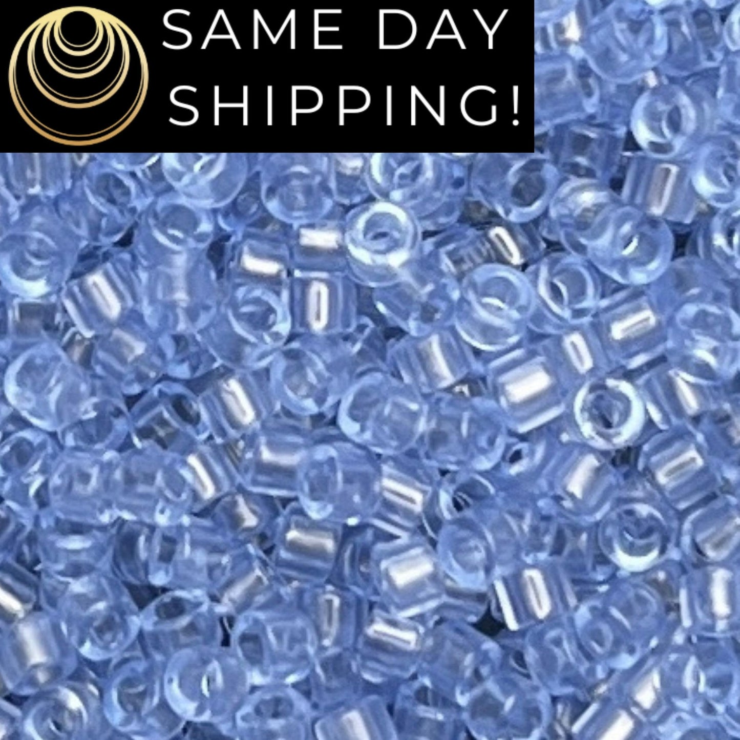 DB1405 (1 gram-20 grams) Miyuki Size 11/0 Delica Beads Transparent Pale Sky Blue-Free Container! Same Day Shipping!