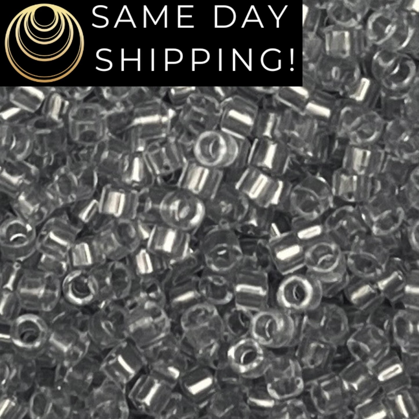 DB1406 (1 gram-20 grams) Miyuki Size 11/0 Delica Beads Transparent Pale Gray-Free Container! Same Day Shipping!