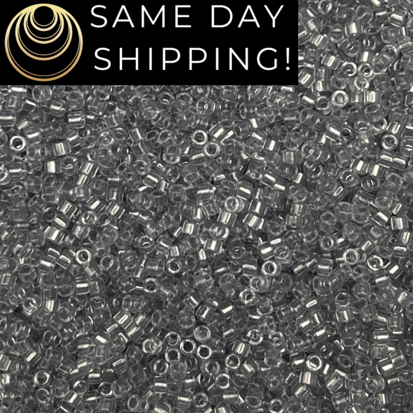 DB1406 (1 gram-20 grams) Miyuki Size 11/0 Delica Beads Transparent Pale Gray-Free Container! Same Day Shipping!