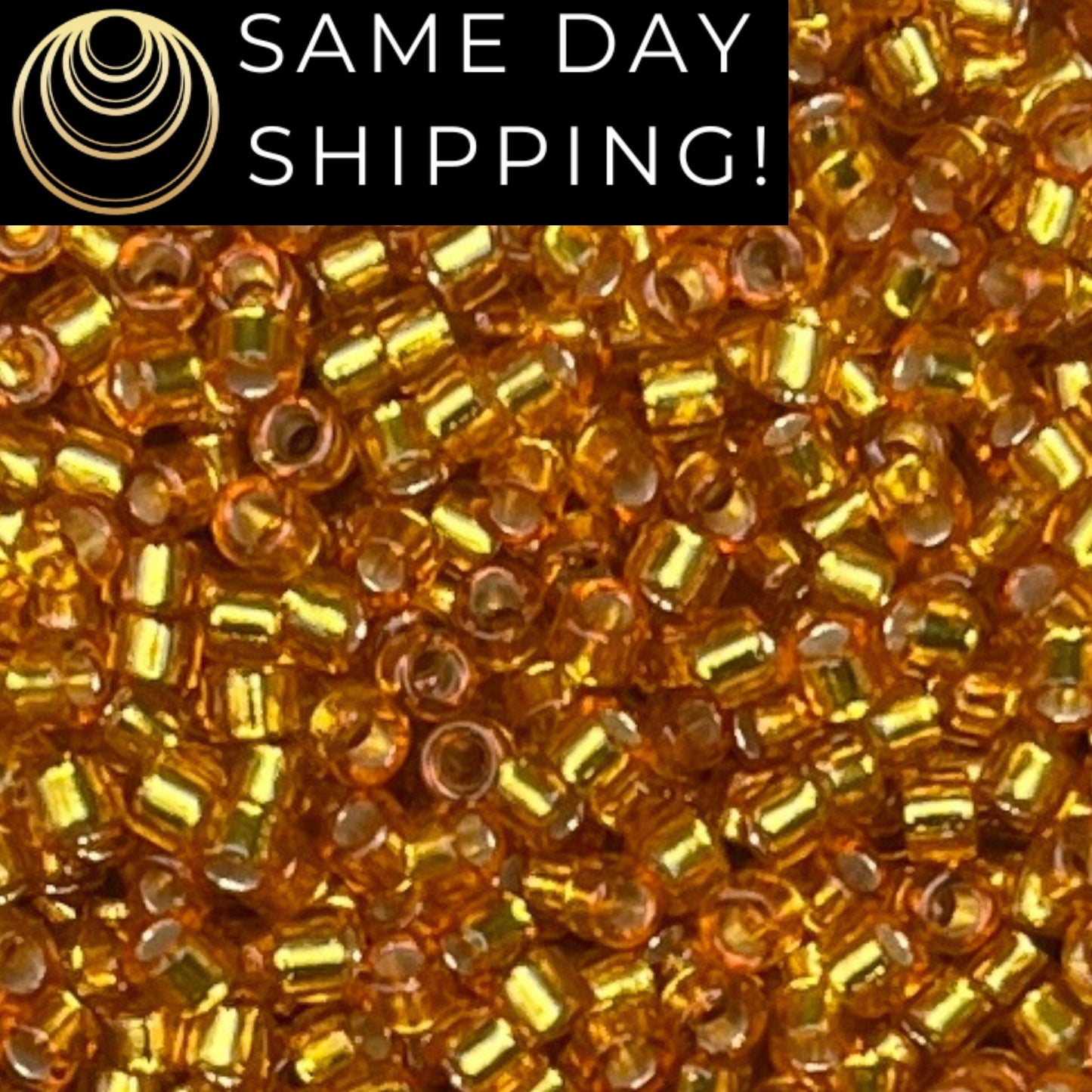 DB2157 (1 gram-20 grams) Miyuki Size 11/0 Delica Beads Duracoat Silver Lined Dyed Yellow Gold-Free Container! Same Day Shipping!