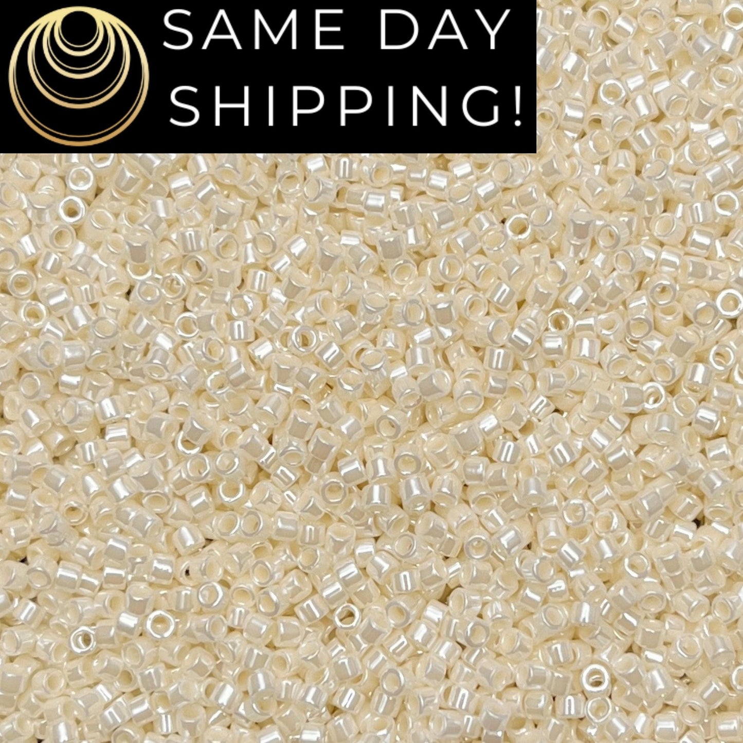 DB1900 (1 gram-20 grams) Miyuki Size 11/0 Delica Beads Crystal Ivory Ceylon-Free Container! Same Day Shipping!