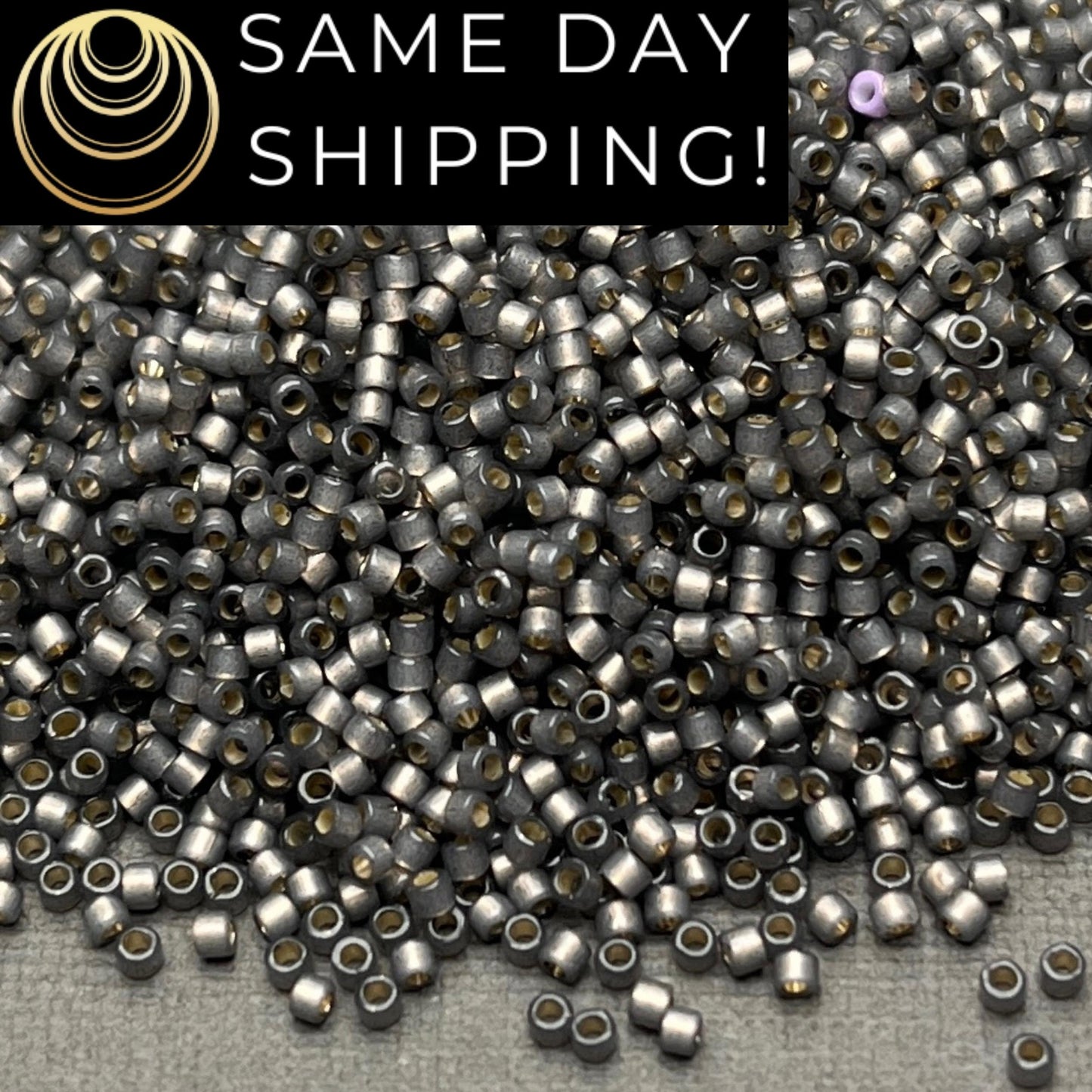 DB2185 (1 gram-20 grams) Miyuki Size 11/0 Delica Beads Duracoat Matte Silver Lined Acacia-Free Container! Same Day Shipping!