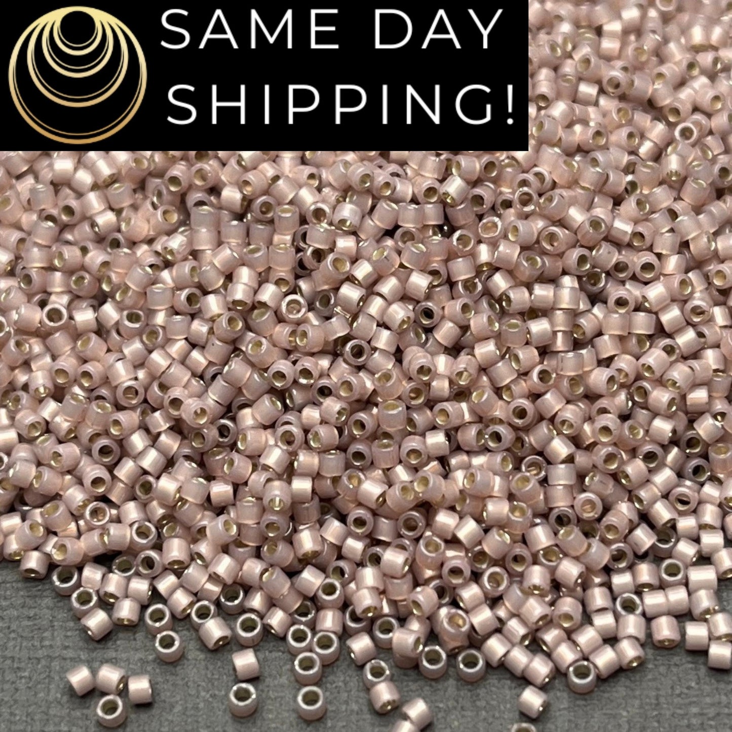 DB1459 (1 gram-20 grams) Miyuki Size 11/0 Delica Beads Silver Lined Shell Opal-Free Container! Same Day Shipping!