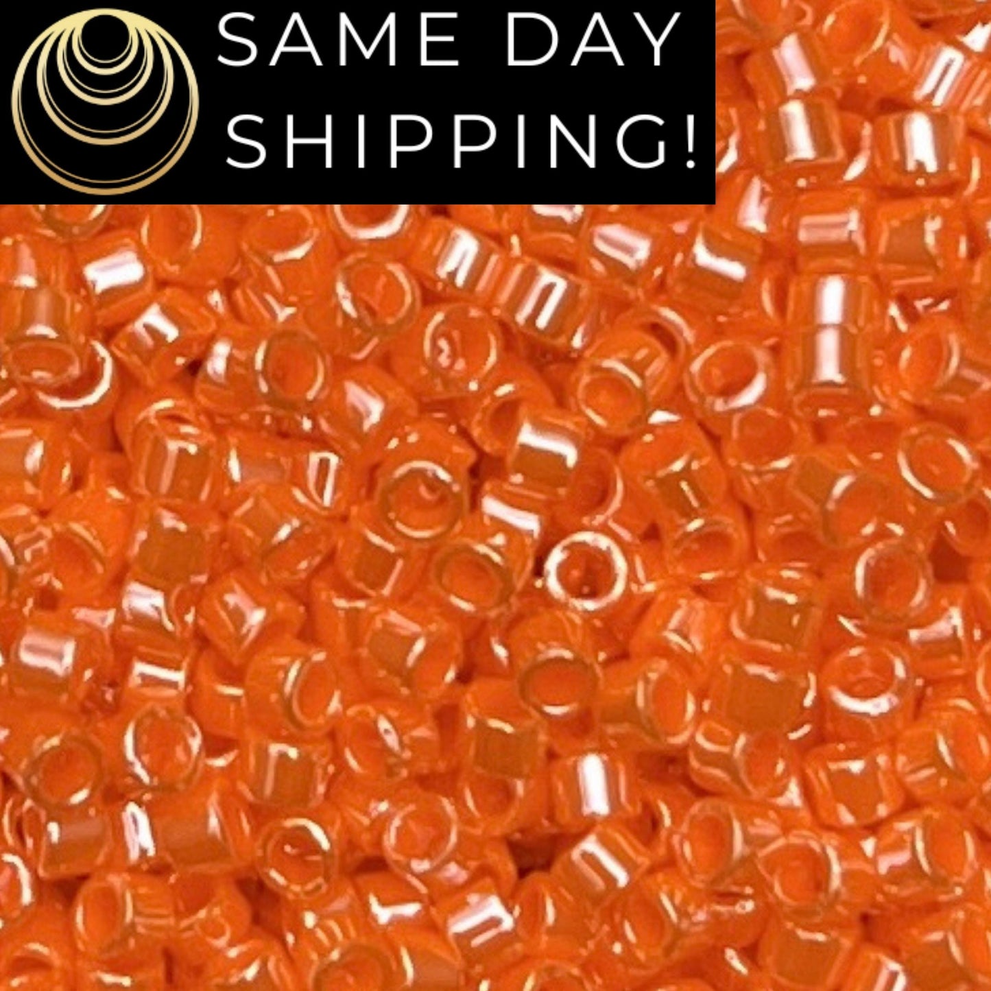 DB1563 (1 gram-20 grams) Miyuki Size 11/0 Delica Beads Opaque Mandarin Luster-Free Container! Same Day Shipping!
