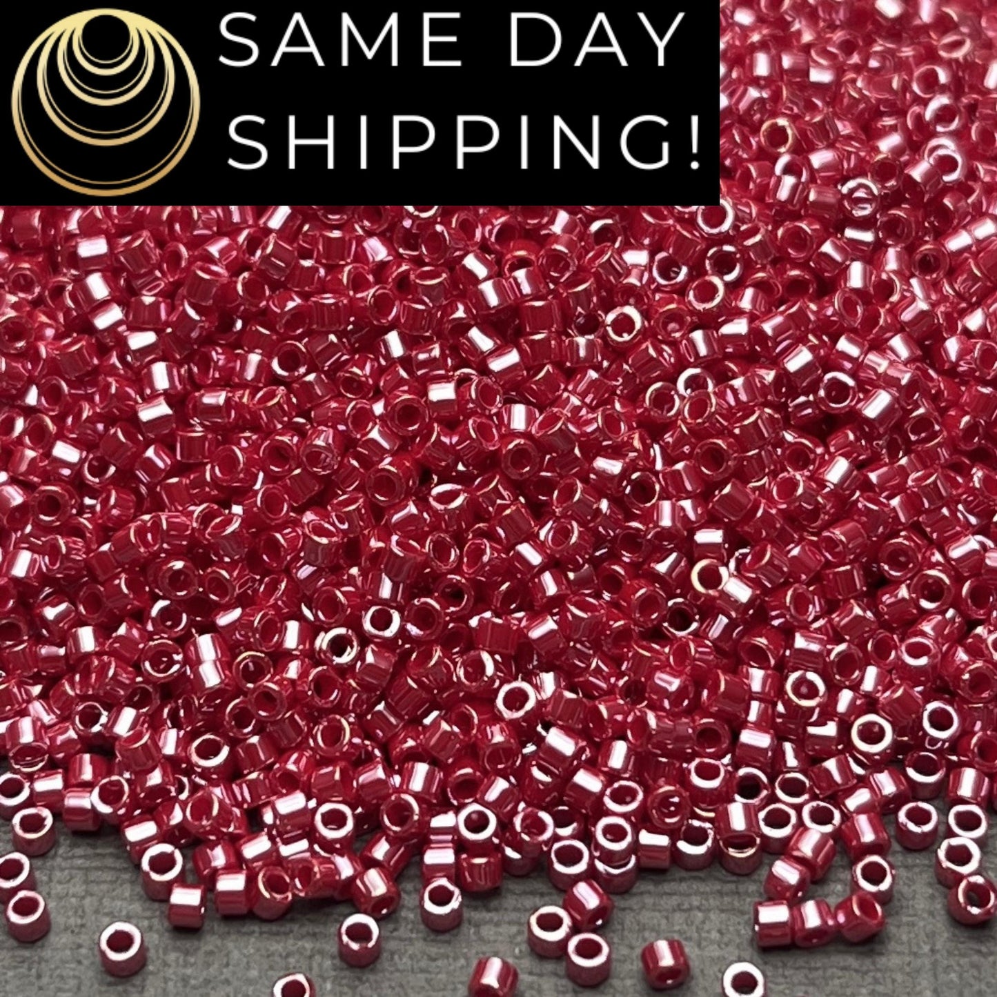 DB1564 (1 gram-20 grams) Miyuki Size 11/0 Delica Beads Opaque Cadillac Red-Free Container! Same Day Shipping!