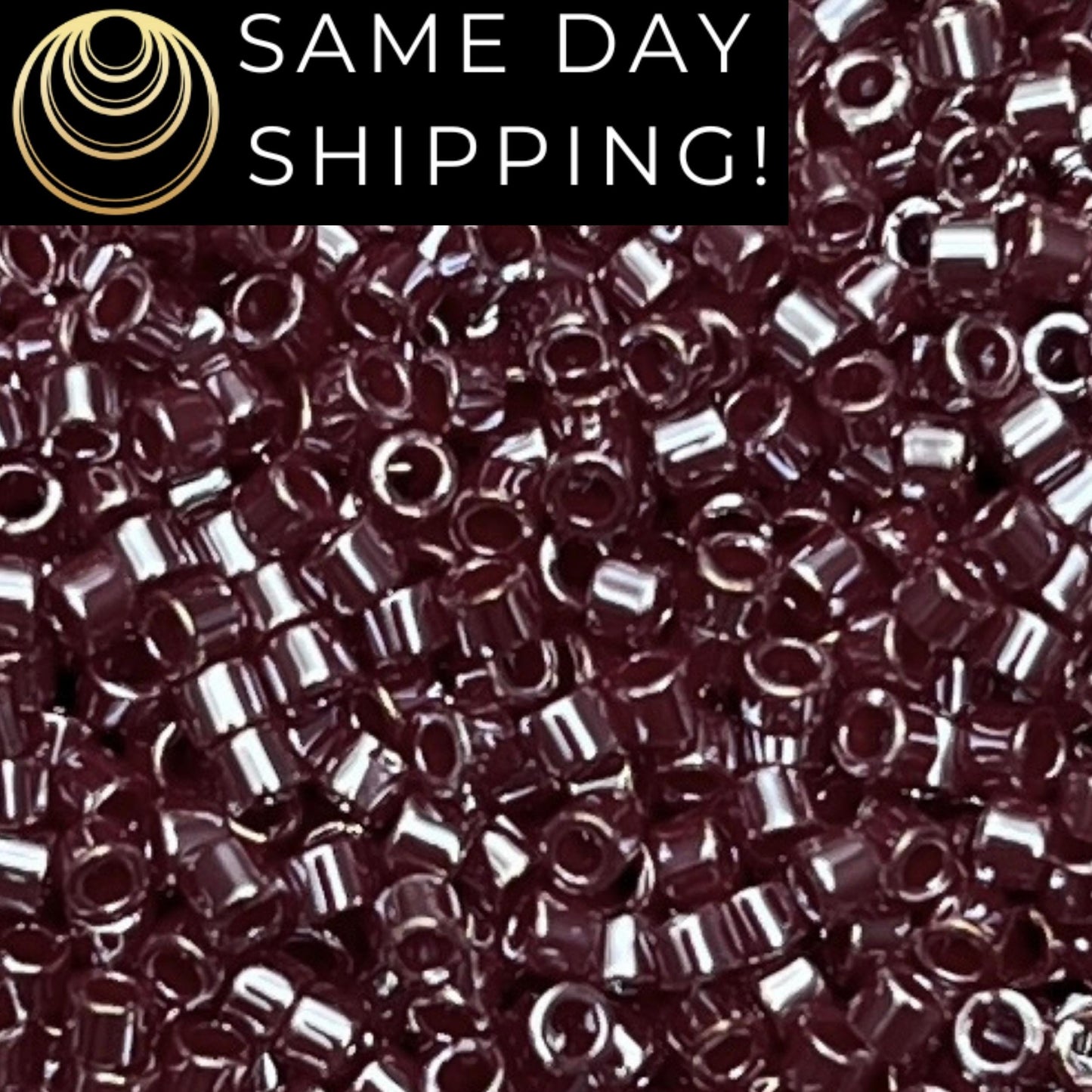 DB1565 (1 gram-20 grams) Miyuki Size 11/0 Delica Beads Opaque Currant Luster-Free Container! Same Day Shipping!
