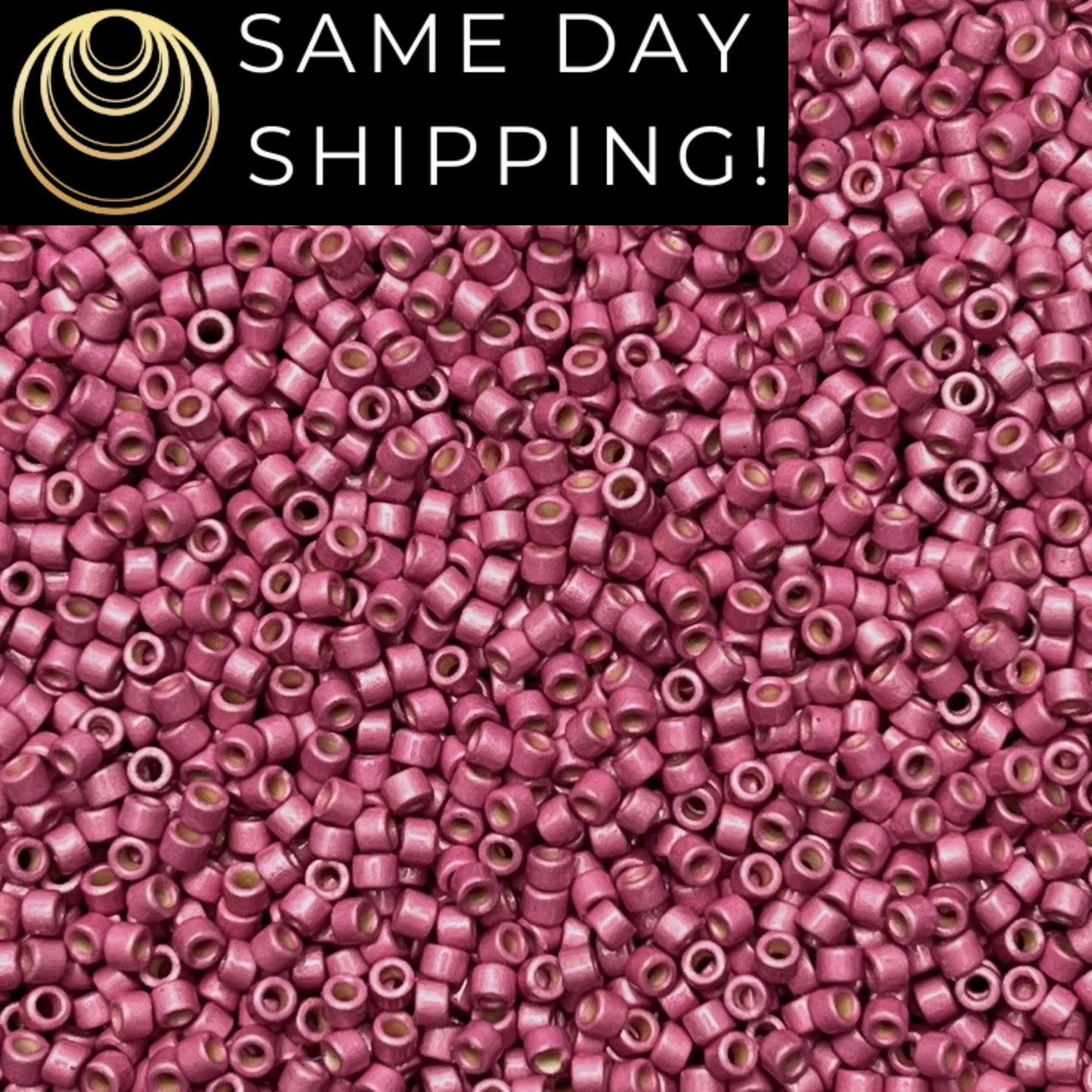 DB1840F (1 gram-20 grams) Miyuki Size 11/0 Delica Beads Duracoat Galvanized Matte Hot Pink-Free Container! Same Day Shipping!