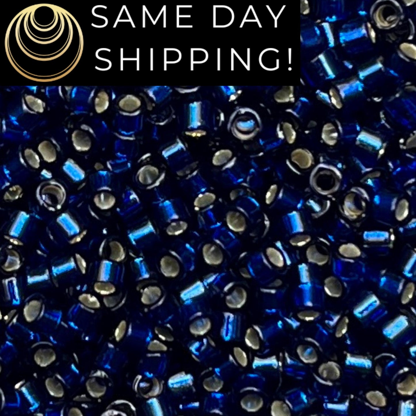 DB2191 (1 gram-20 grams) Miyuki Size 11/0 Delica Beads Duracoat Silver Lined Dyed Navy-Free Container! Same Day Shipping!
