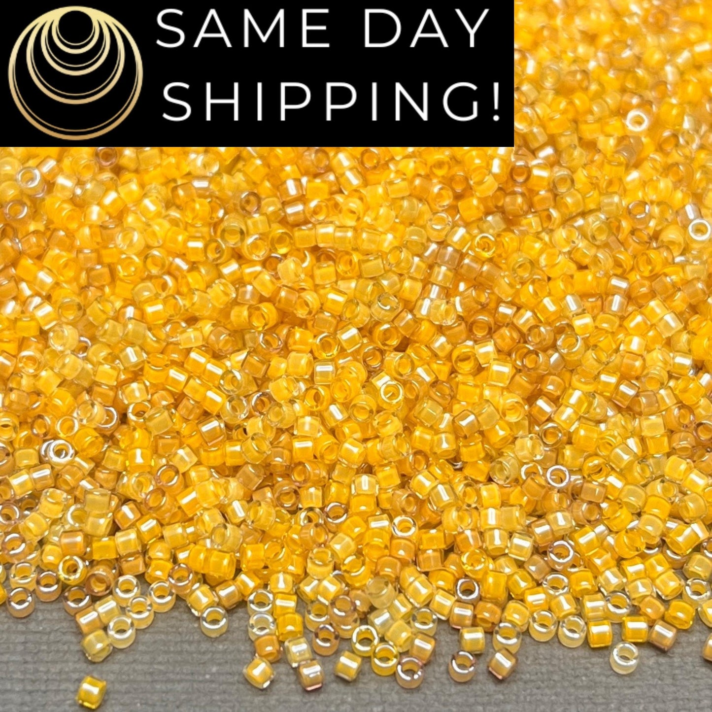 DB2061 (1 gram-20 grams) Miyuki Size 11/0 Delica Beads Luminous Pineapple Mix-Free Container! Same Day Shipping!